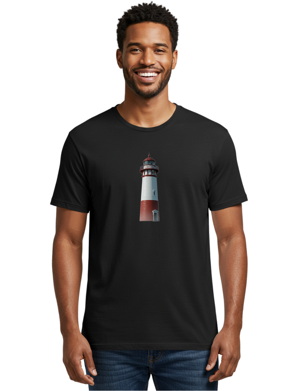 Lighthouse-8 Men'S Graphic Tee, 100% Cotton, Comfortable Casual Summer Wear, Machine Washable, Vintage Camera, Old Camera, Antique Camera, Black Camera, Classic Photography, Photography Equipment, Nostalgic Device, Film Camera, Camera Art Bag712