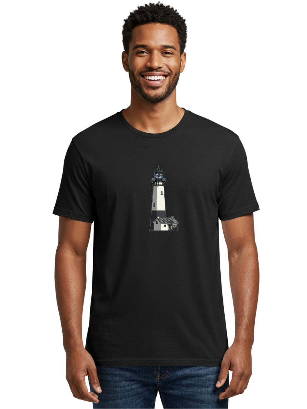 Lighthouse-9 Men'S Graphic Tee, 100% Cotton, Comfortable Casual Summer Wear, Machine Washable, Vintage Camera, Old Camera, Antique Camera, Black Camera, Classic Photography, Photography Equipment, Nostalgic Device, Film Camera, Camera Art Bag713