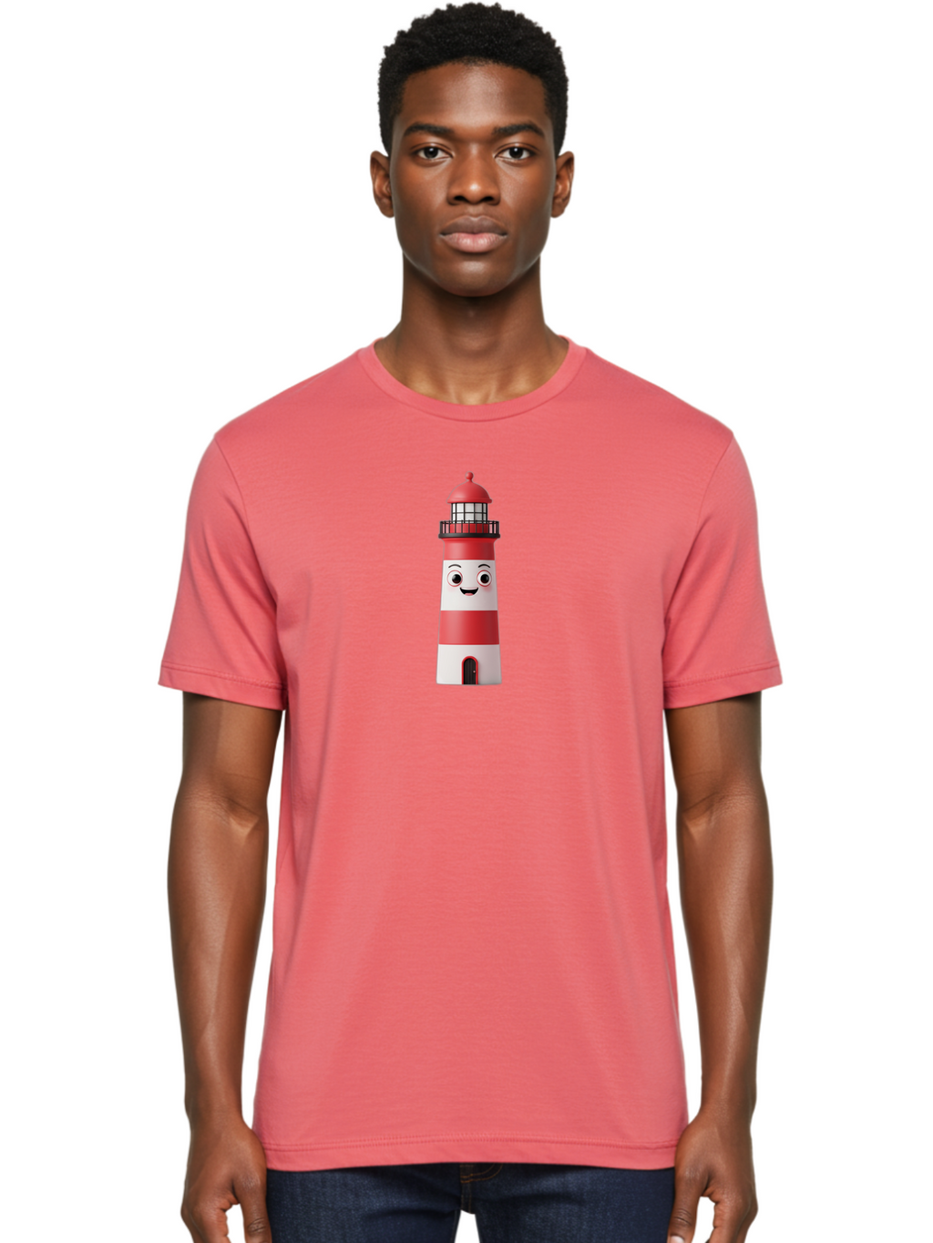 Lighthouse-Character Men'S Graphic Tee, 100% Cotton, Comfortable Casual Summer Wear, Machine Washable, Vintage Camera, Old Camera, Antique Camera, Black Camera, Classic Photography, Photography Equipment, Nostalgic Device, Film Camera, Bag716