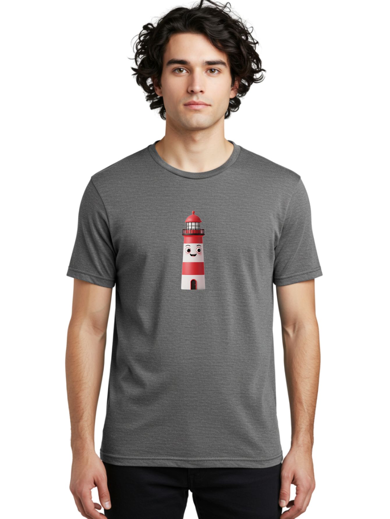 Lighthouse-Character Men'S Graphic Tee, 100% Cotton, Comfortable Casual Summer Wear, Machine Washable, Vintage Camera, Old Camera, Antique Camera, Black Camera, Classic Photography, Photography Equipment, Nostalgic Device, Film Camera, Bag716