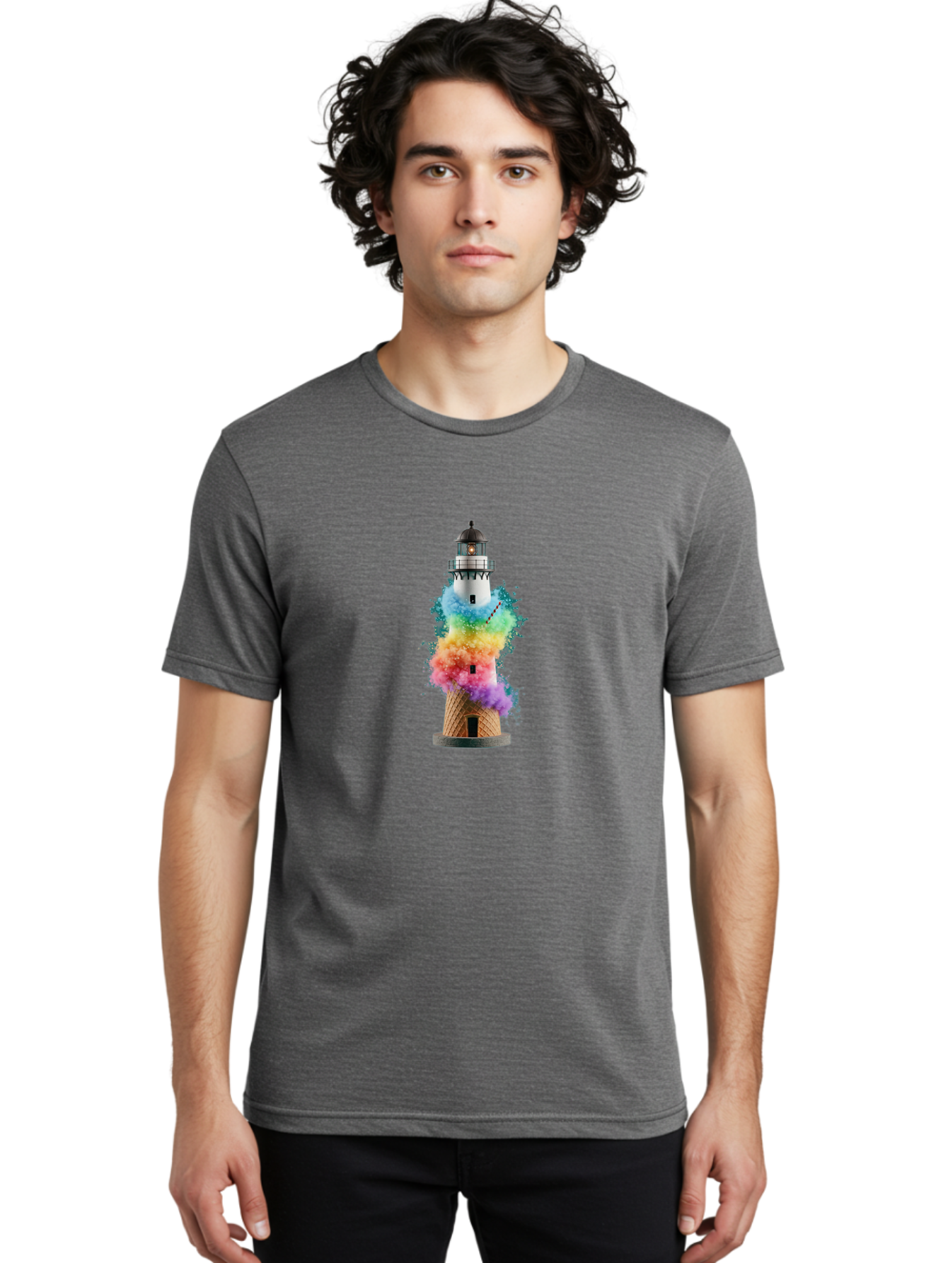 Lighthouse-Ice-Cream Men'S Graphic Tee, 100% Cotton, Comfortable Casual Summer Wear, Machine Washable, Vintage Camera, Old Camera, Antique Camera, Black Camera, Classic Photography, Photography Equipment, Nostalgic Device, Film Camera, Bag719