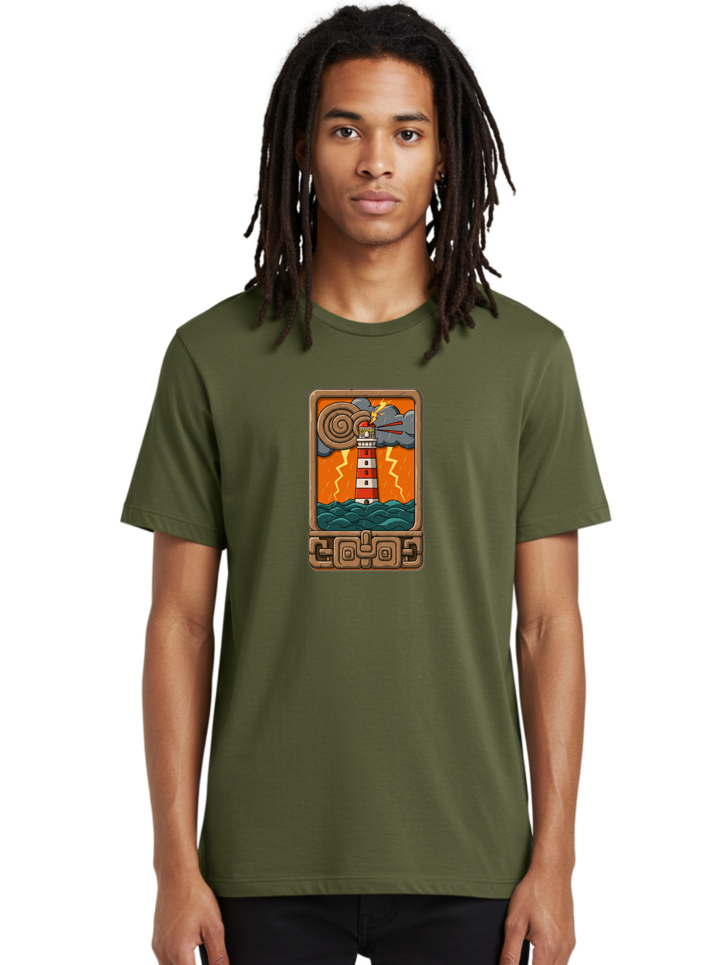 Lighthouse-Icon Men'S Graphic Tee, 100% Cotton, Comfortable Casual Summer Wear, Machine Washable, Vintage Camera, Old Camera, Antique Camera, Black Camera, Classic Photography, Photography Equipment, Nostalgic Device, Film Camera, Camera Art Bag720