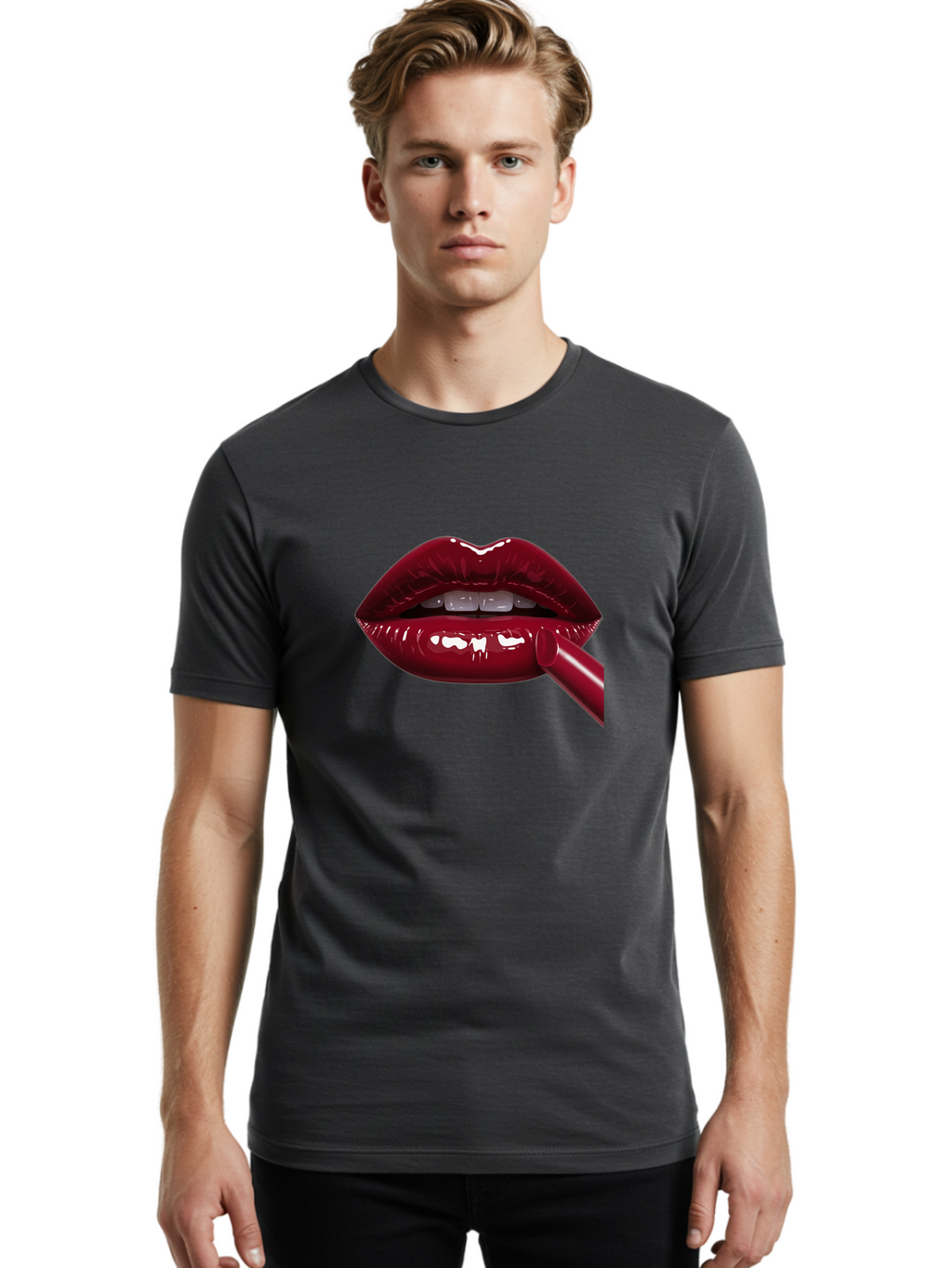Lipstick Men'S Graphic Tee, 100% Cotton, Comfortable Casual Summer Wear, Machine Washable, Vintage Camera, Old Camera, Antique Camera, Black Camera, Classic Photography, Photography Equipment, Nostalgic Device, Film Camera, Camera Art Bag728
