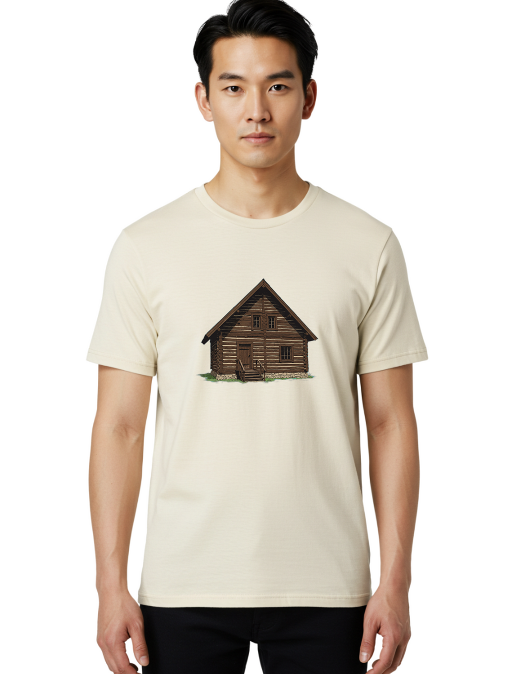 Log-Cabin Men'S Graphic Tee, 100% Cotton, Comfortable Casual Summer Wear, Machine Washable, Vintage Camera, Old Camera, Antique Camera, Black Camera, Classic Photography, Photography Equipment, Nostalgic Device, Film Camera, Camera Art Bag730