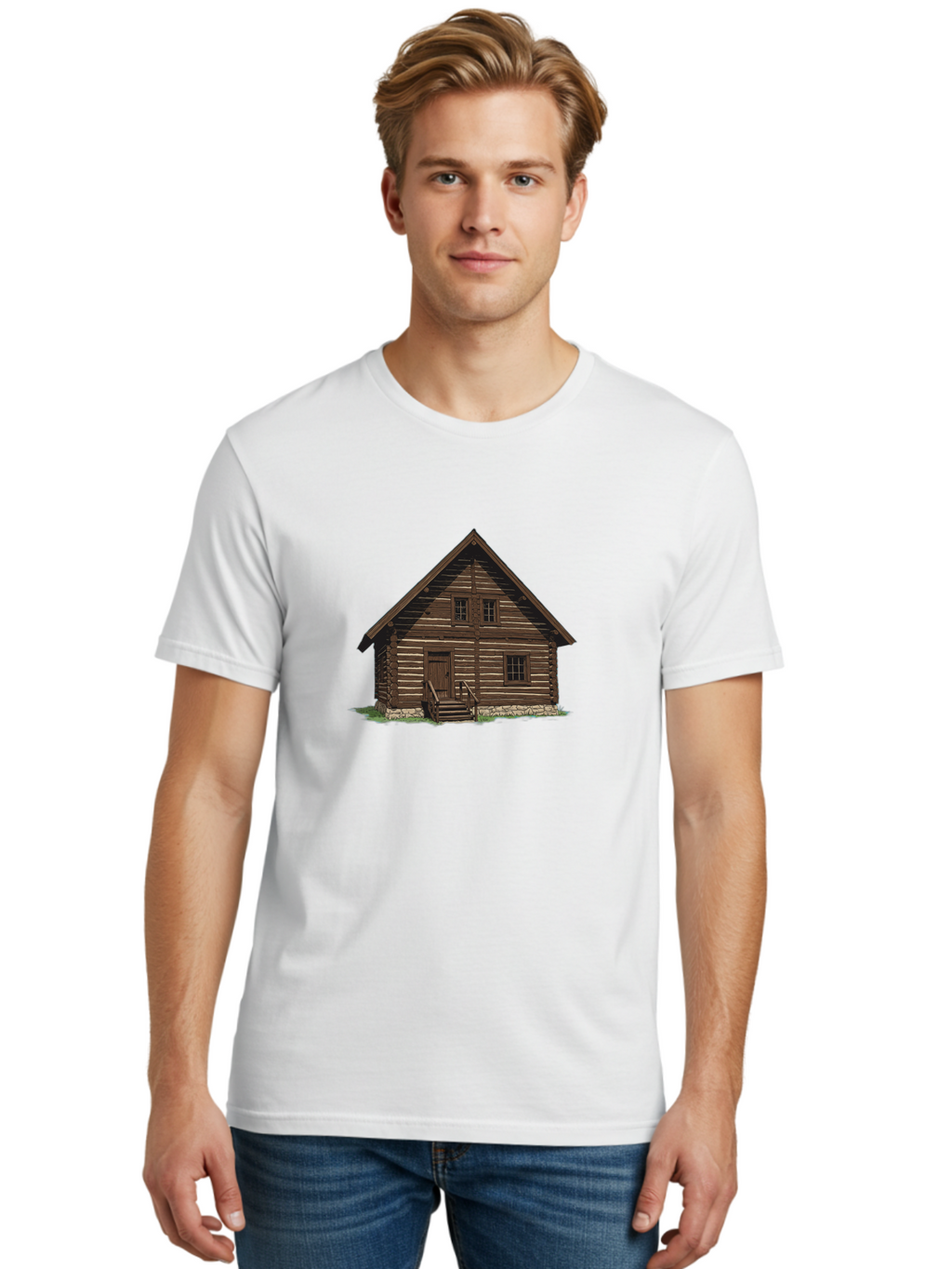 Log-Cabin Men'S Graphic Tee, 100% Cotton, Comfortable Casual Summer Wear, Machine Washable, Vintage Camera, Old Camera, Antique Camera, Black Camera, Classic Photography, Photography Equipment, Nostalgic Device, Film Camera, Camera Art Bag730