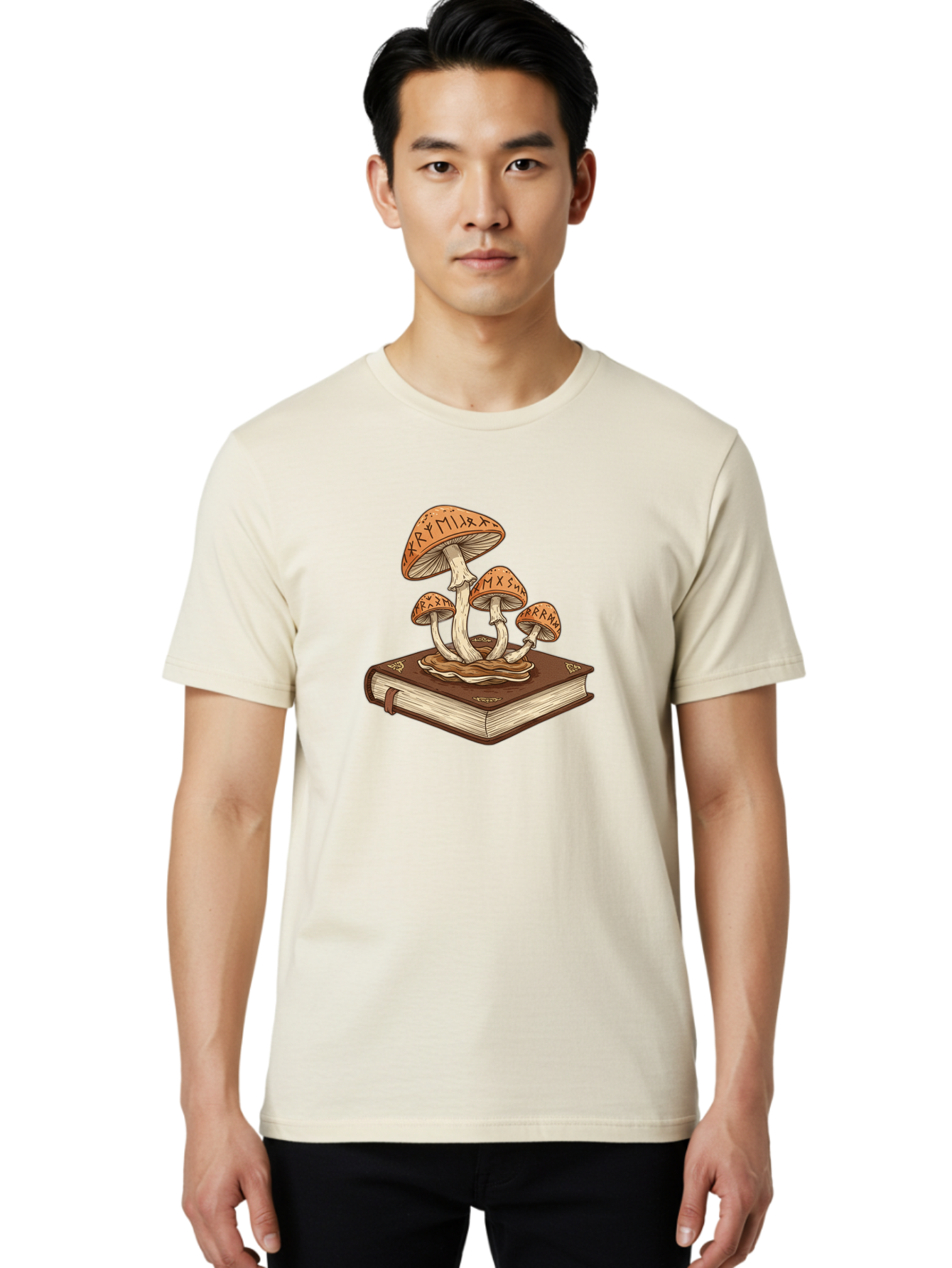 Magic-Mushrooms-On-Book Men'S Graphic Tee, 100% Cotton, Comfortable Casual Summer Wear, Machine Washable, Vintage Camera, Old Camera, Antique Camera, Black Camera, Classic Photography, Photography Equipment, Nostalgic Device, Film Camera, Bag741