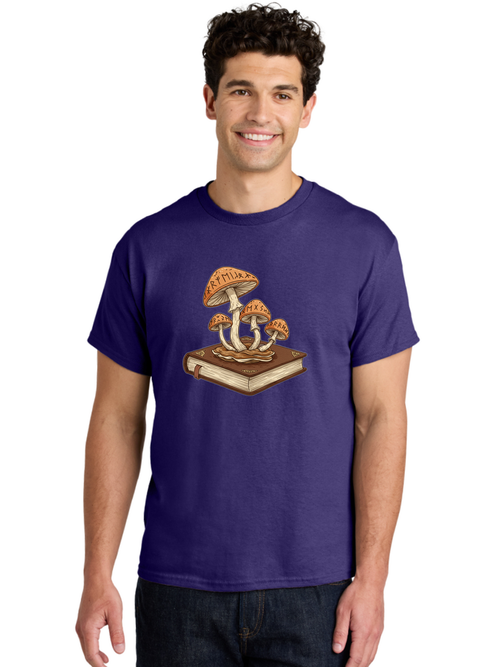 Magic-Mushrooms-On-Book Men'S Graphic Tee, 100% Cotton, Comfortable Casual Summer Wear, Machine Washable, Vintage Camera, Old Camera, Antique Camera, Black Camera, Classic Photography, Photography Equipment, Nostalgic Device, Film Camera, Bag741