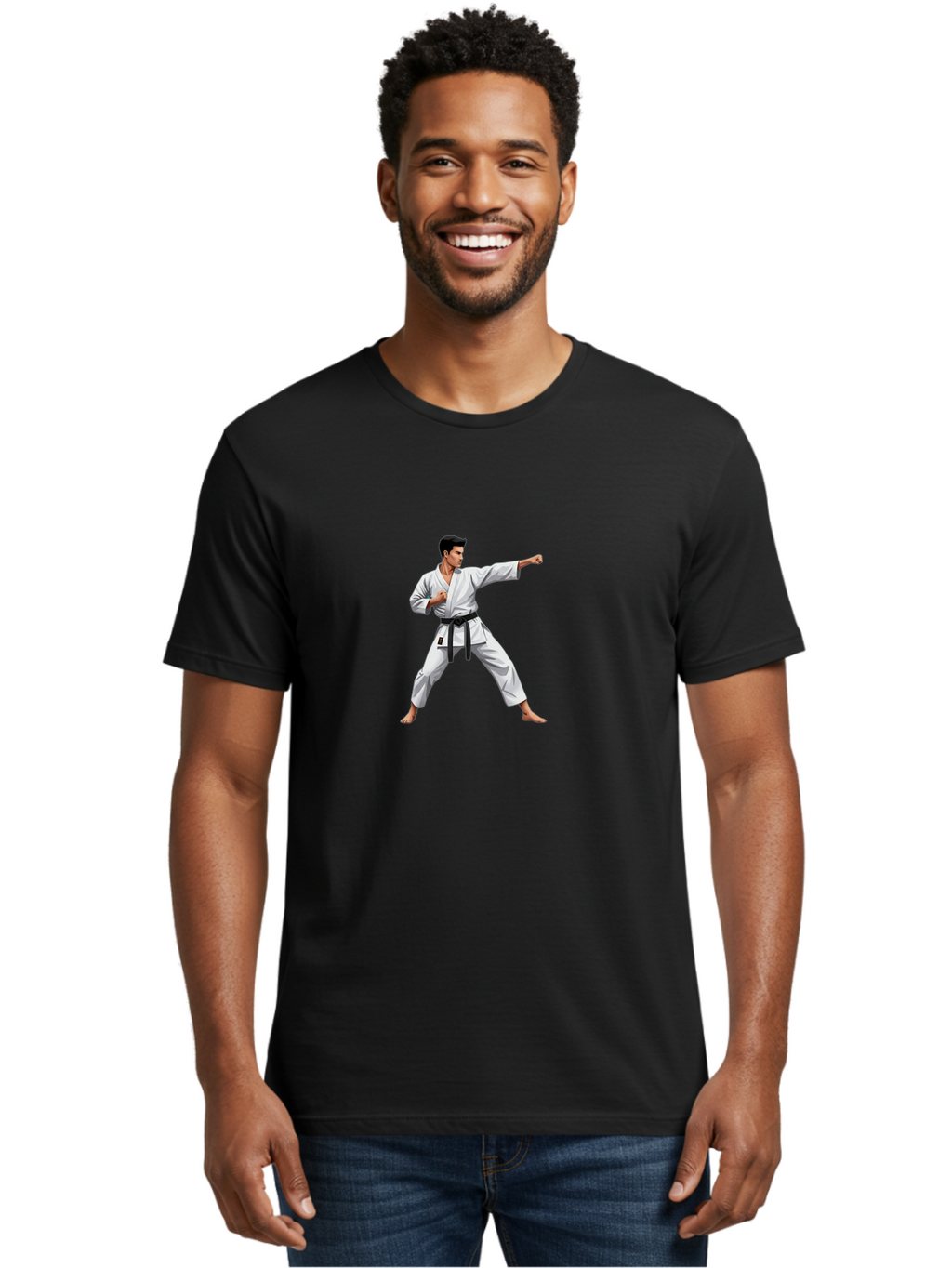 Man-In-Karate-Pose Men'S Graphic Tee, 100% Cotton, Comfortable Casual Summer Wear, Machine Washable, Vintage Camera, Old Camera, Antique Camera, Black Camera, Classic Photography, Photography Equipment, Nostalgic Device, Film Camera, Bag745