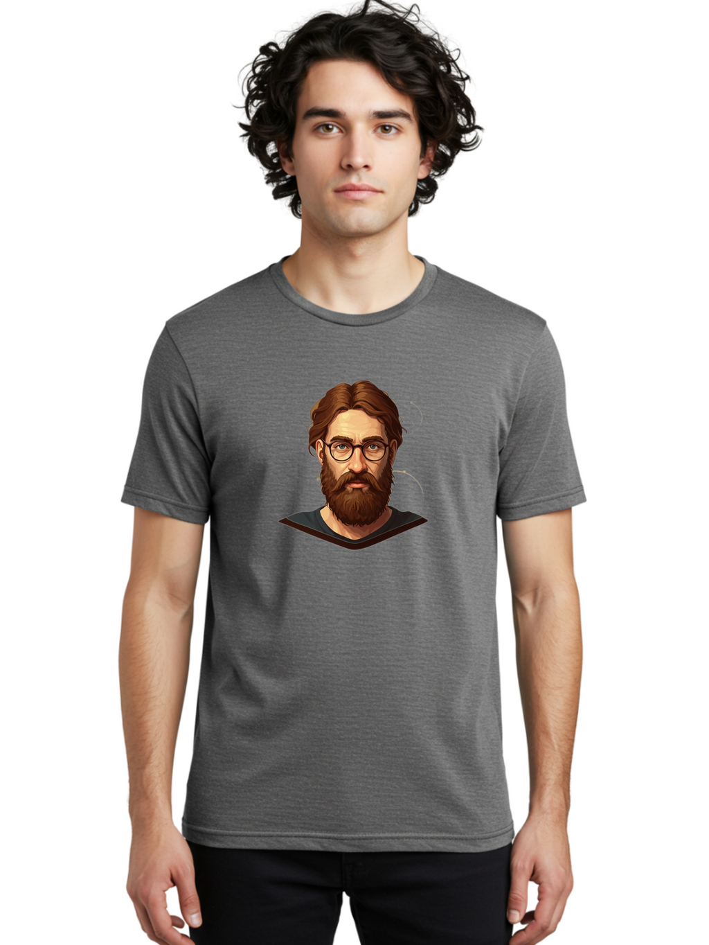 Man-With-Beard-And-Glasses Men'S Graphic Tee, 100% Cotton, Comfortable Casual Summer Wear, Machine Washable, Vintage Camera, Old Camera, Antique Camera, Black Camera, Classic Photography, Photography Equipment, Nostalgic Device, Film Camera, Bag749