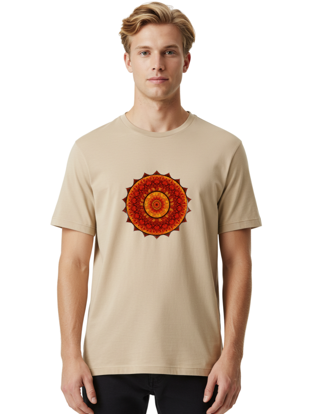 Mandala-1 Men'S Graphic Tee, 100% Cotton, Comfortable Casual Summer Wear, Machine Washable, Vintage Camera, Old Camera, Antique Camera, Black Camera, Classic Photography, Photography Equipment, Nostalgic Device, Film Camera, Camera Art Bag753
