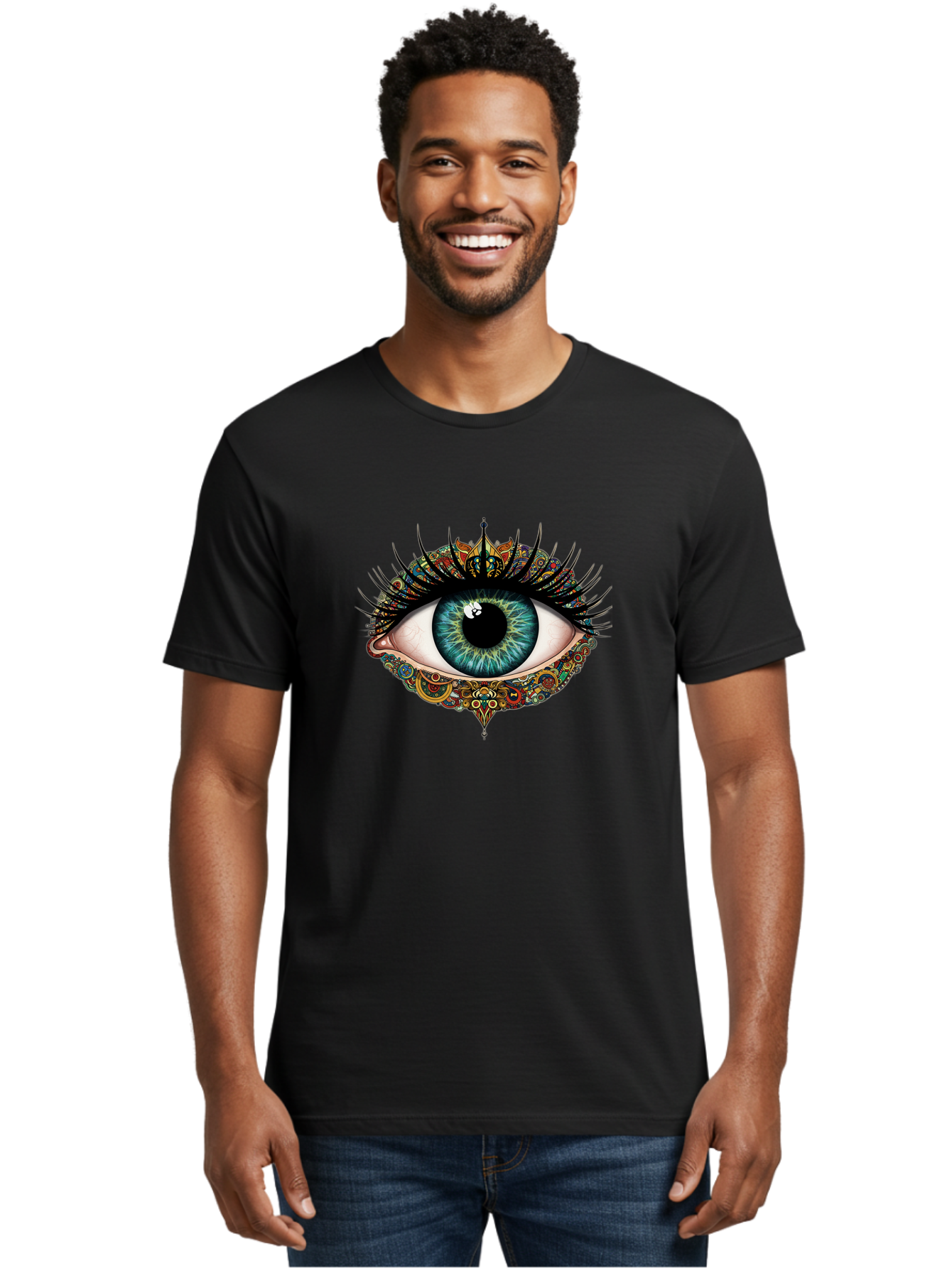 Mandalas-Eye Men'S Graphic Tee, 100% Cotton, Comfortable Casual Summer Wear, Machine Washable, Vintage Camera, Old Camera, Antique Camera, Black Camera, Classic Photography, Photography Equipment, Nostalgic Device, Film Camera, Camera Art Bag757