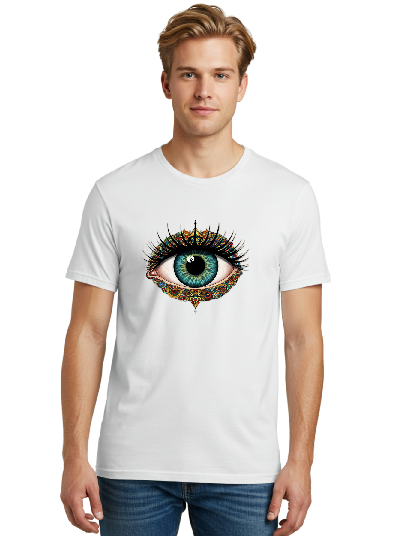 Mandalas-Eye Men'S Graphic Tee, 100% Cotton, Comfortable Casual Summer Wear, Machine Washable, Vintage Camera, Old Camera, Antique Camera, Black Camera, Classic Photography, Photography Equipment, Nostalgic Device, Film Camera, Camera Art Bag757