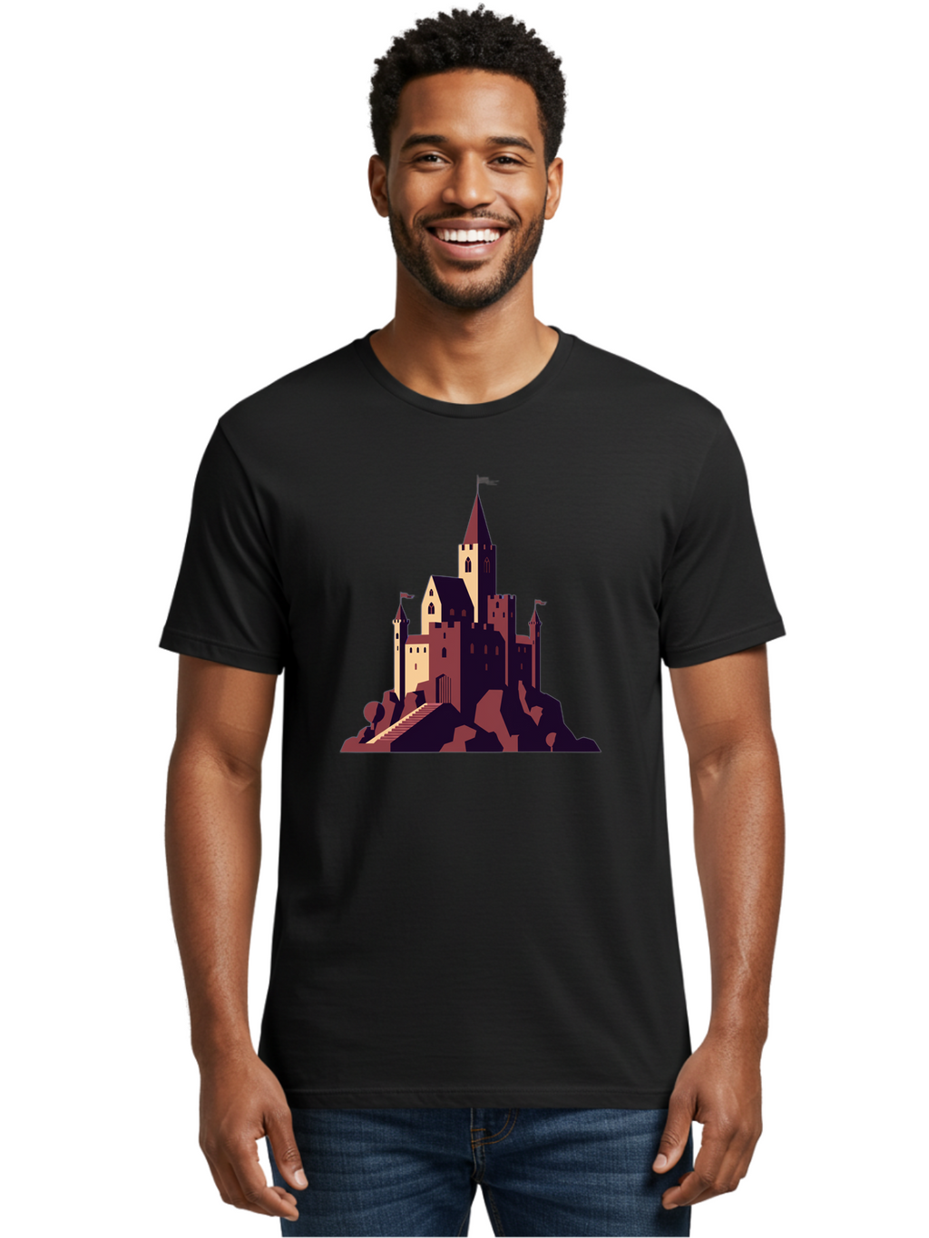 Medieval-Castle Men'S Graphic Tee, 100% Cotton, Comfortable Casual Summer Wear, Machine Washable, Vintage Camera, Old Camera, Antique Camera, Black Camera, Classic Photography, Photography Equipment, Nostalgic Device, Film Camera, Camera Art Bag765