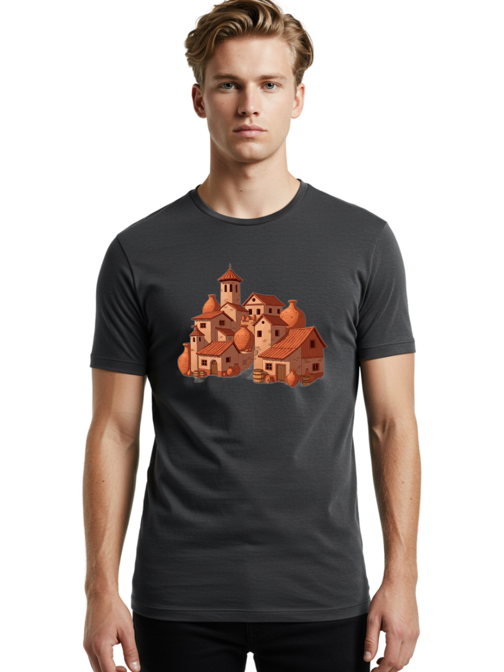 Medieval-Village Men'S Graphic Tee, 100% Cotton, Comfortable Casual Summer Wear, Machine Washable, Vintage Camera, Old Camera, Antique Camera, Black Camera, Classic Photography, Photography Equipment, Nostalgic Device, Film Camera, Camera Art Bag769