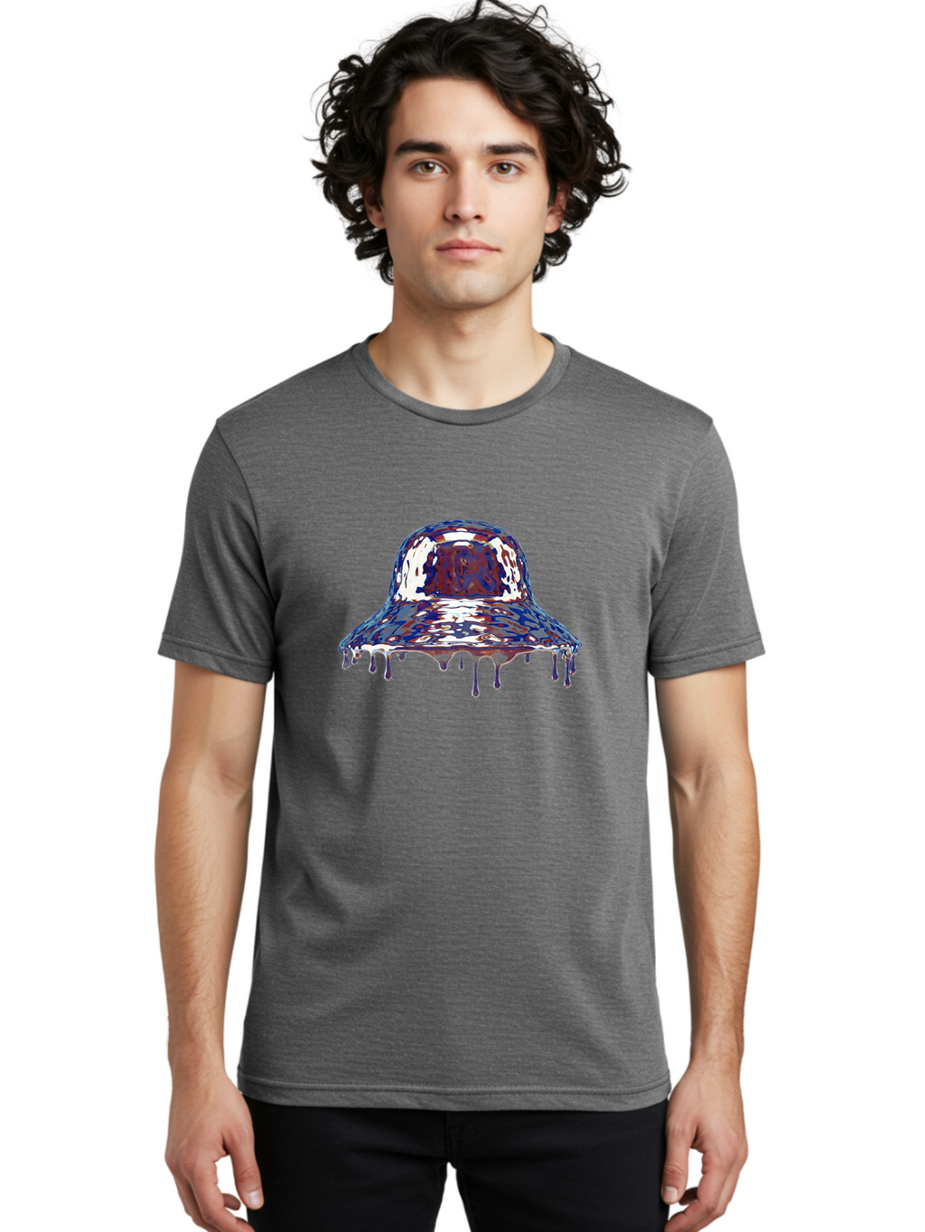 Melting-Bucket-Hat Men'S Graphic Tee, 100% Cotton, Comfortable Casual Summer Wear, Machine Washable, Vintage Camera, Old Camera, Antique Camera, Black Camera, Classic Photography, Photography Equipment, Nostalgic Device, Film Camera, Bag772