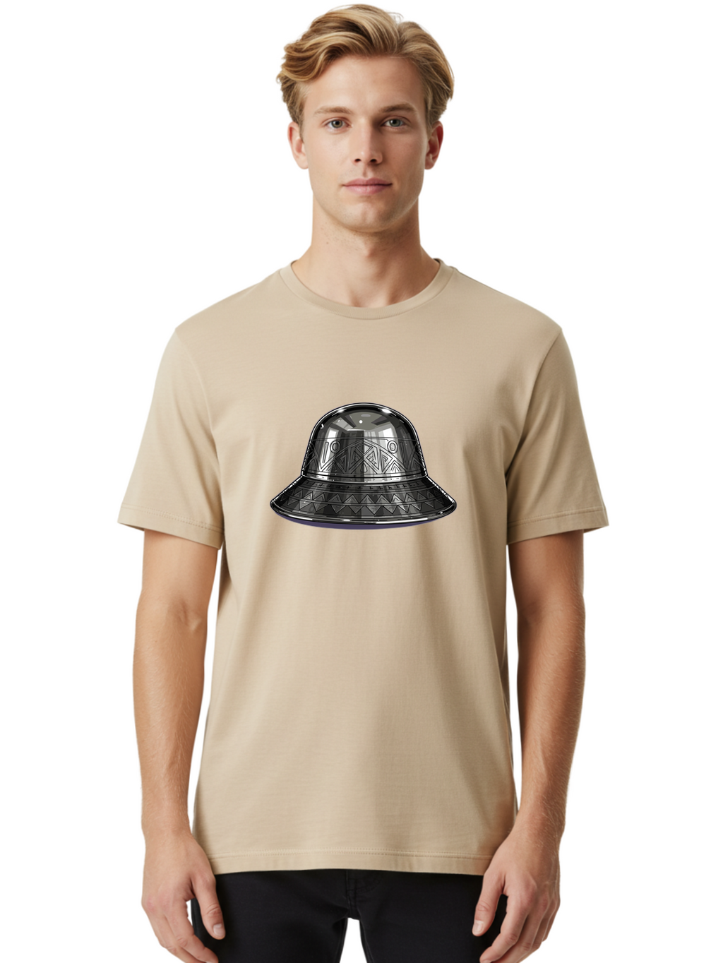 Metallic-Dome-Shaped-Object Men'S Graphic Tee, 100% Cotton, Comfortable Casual Summer Wear, Machine Washable, Vintage Camera, Old Camera, Antique Camera, Black Camera, Classic Photography, Photography Equipment, Nostalgic Device, Film Camera, Bag777
