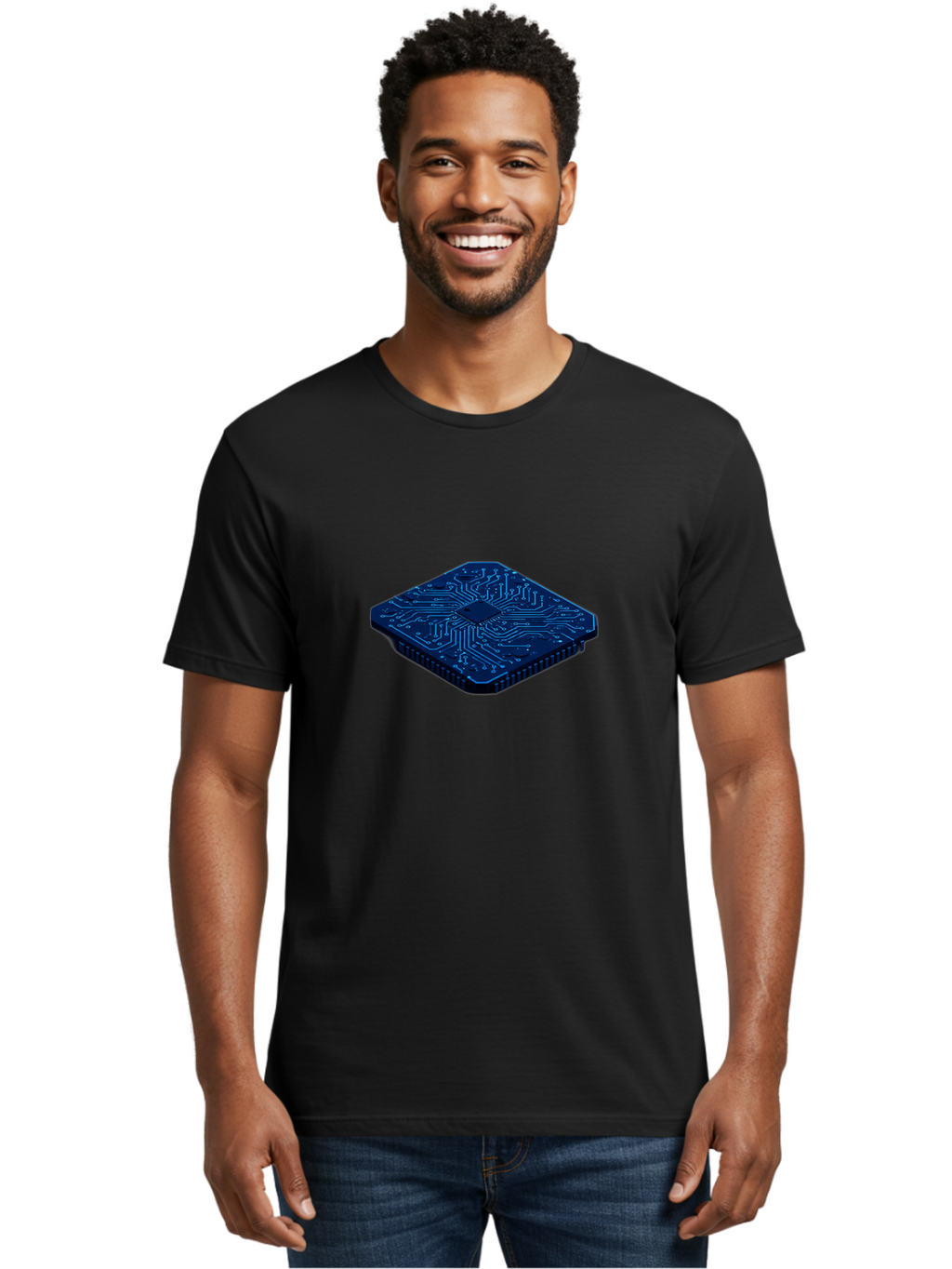 Microchip Men'S Graphic Tee, 100% Cotton, Comfortable Casual Summer Wear, Machine Washable, Vintage Camera, Old Camera, Antique Camera, Black Camera, Classic Photography, Photography Equipment, Nostalgic Device, Film Camera, Camera Art Bag785