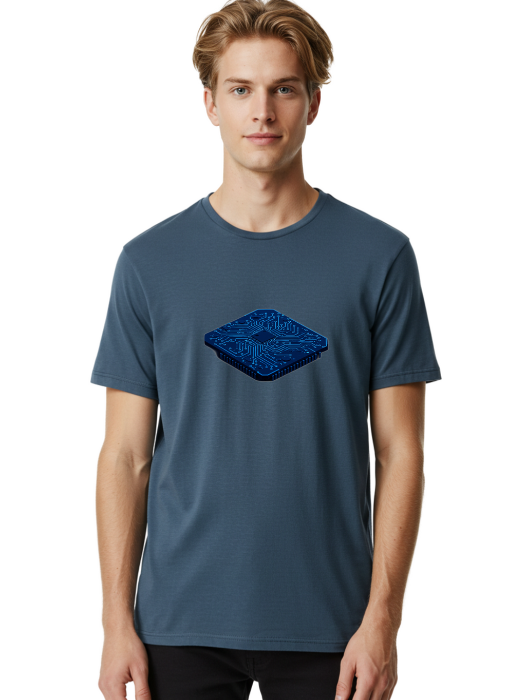 Microchip Men'S Graphic Tee, 100% Cotton, Comfortable Casual Summer Wear, Machine Washable, Vintage Camera, Old Camera, Antique Camera, Black Camera, Classic Photography, Photography Equipment, Nostalgic Device, Film Camera, Camera Art Bag785
