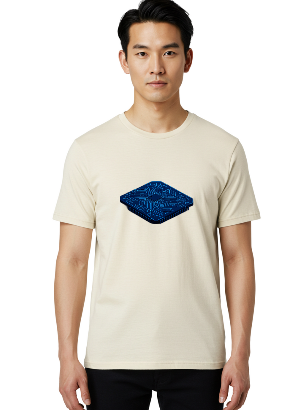 Microchip Men'S Graphic Tee, 100% Cotton, Comfortable Casual Summer Wear, Machine Washable, Vintage Camera, Old Camera, Antique Camera, Black Camera, Classic Photography, Photography Equipment, Nostalgic Device, Film Camera, Camera Art Bag785