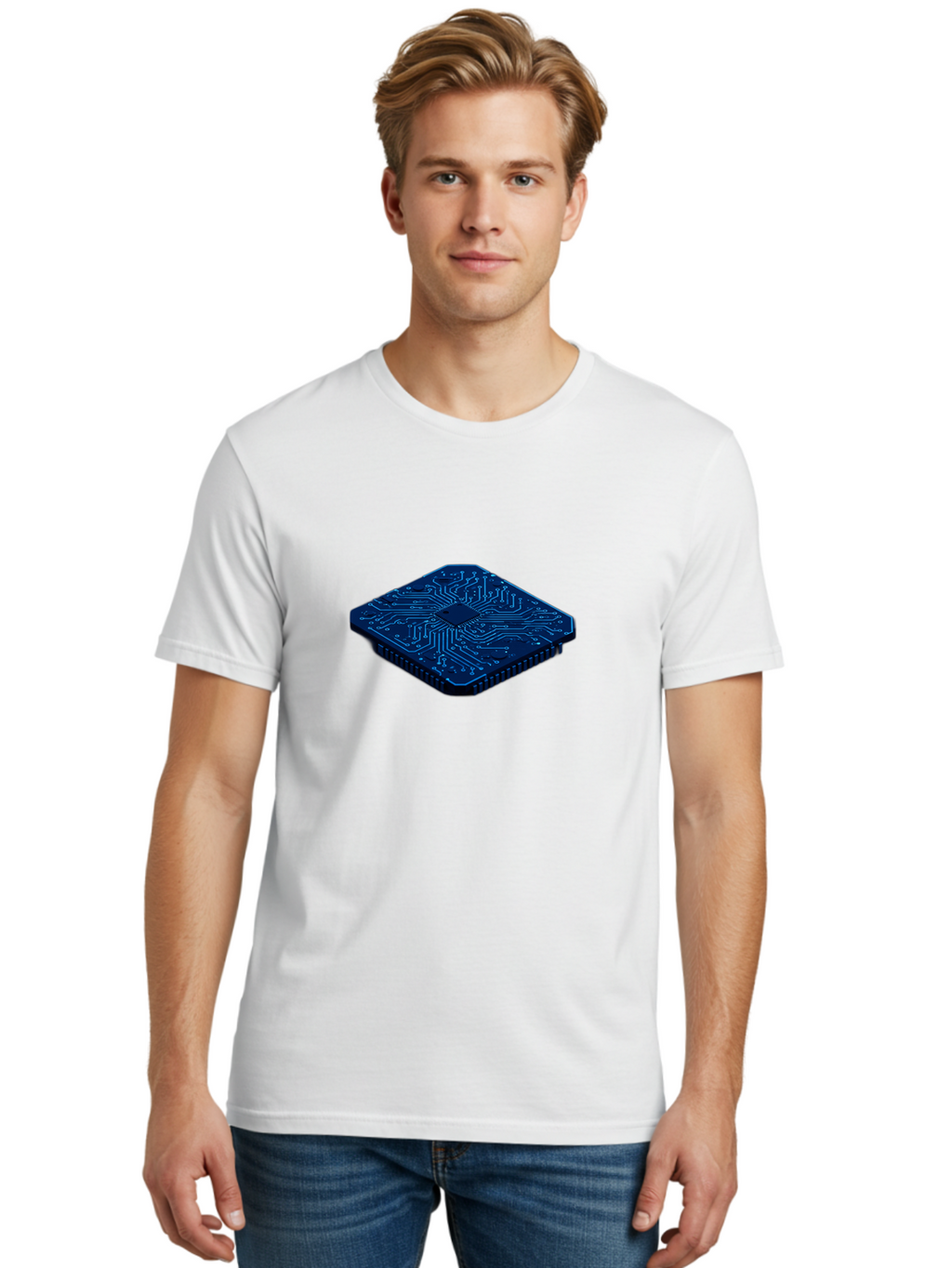 Microchip Men'S Graphic Tee, 100% Cotton, Comfortable Casual Summer Wear, Machine Washable, Vintage Camera, Old Camera, Antique Camera, Black Camera, Classic Photography, Photography Equipment, Nostalgic Device, Film Camera, Camera Art Bag785