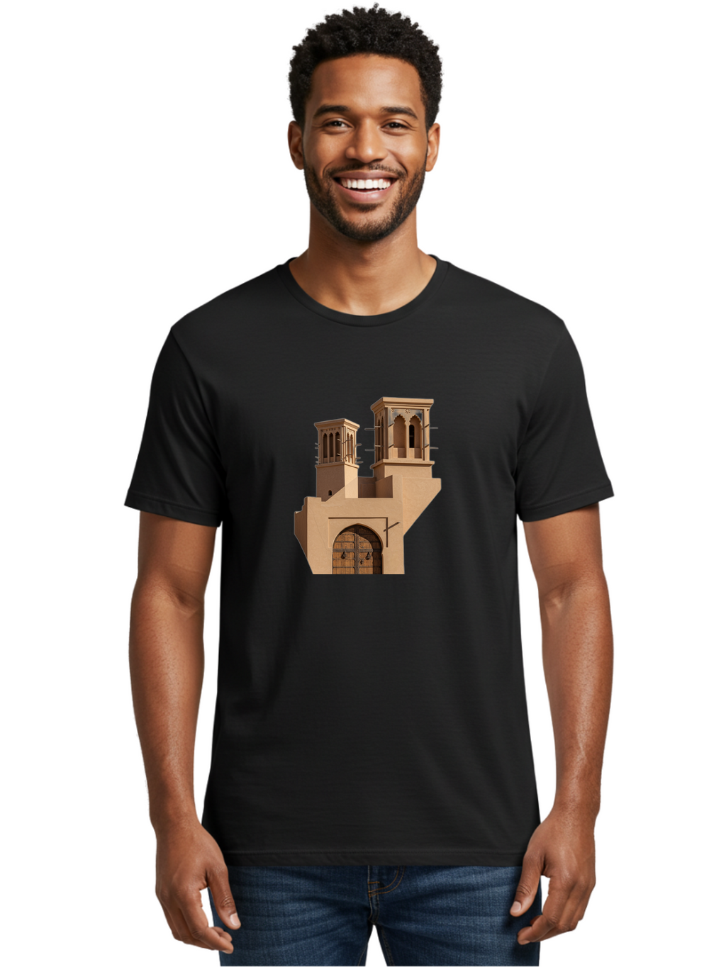 Middle-Eastern-Architecture Men'S Graphic Tee, 100% Cotton, Comfortable Casual Summer Wear, Machine Washable, Vintage Camera, Old Camera, Antique Camera, Black Camera, Classic Photography, Photography Equipment, Nostalgic Device, Film Camera, Bag786