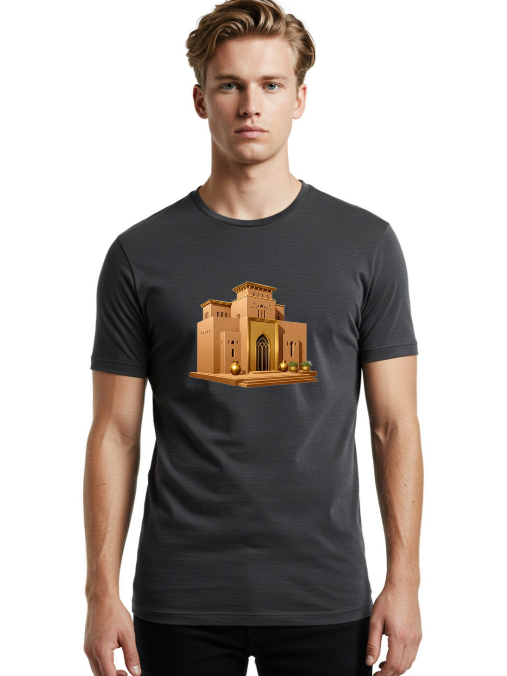 Middle-Eastern-Temple Men'S Graphic Tee, 100% Cotton, Comfortable Casual Summer Wear, Machine Washable, Vintage Camera, Old Camera, Antique Camera, Black Camera, Classic Photography, Photography Equipment, Nostalgic Device, Film Camera, Bag787