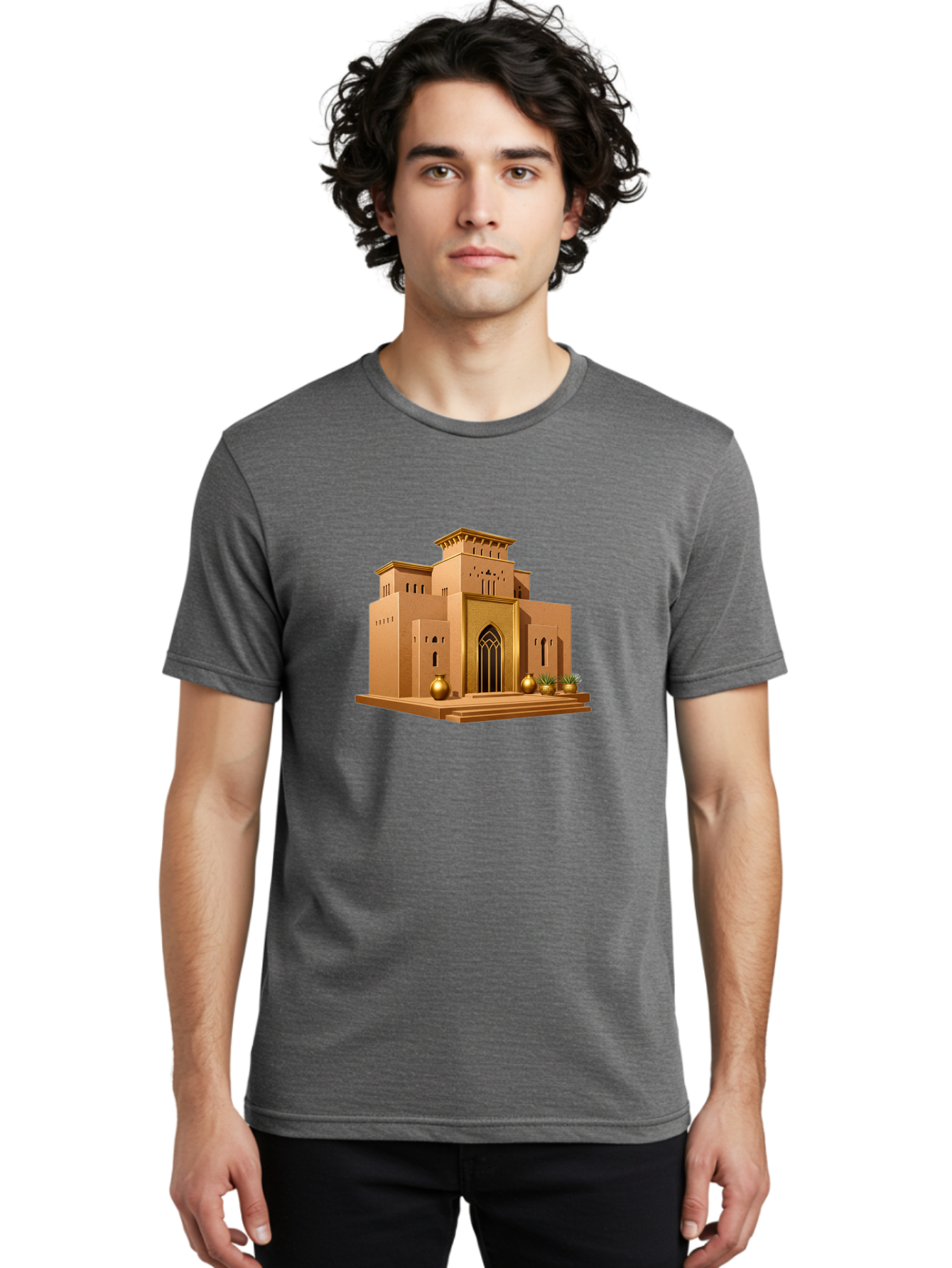 Middle-Eastern-Temple Men'S Graphic Tee, 100% Cotton, Comfortable Casual Summer Wear, Machine Washable, Vintage Camera, Old Camera, Antique Camera, Black Camera, Classic Photography, Photography Equipment, Nostalgic Device, Film Camera, Bag787