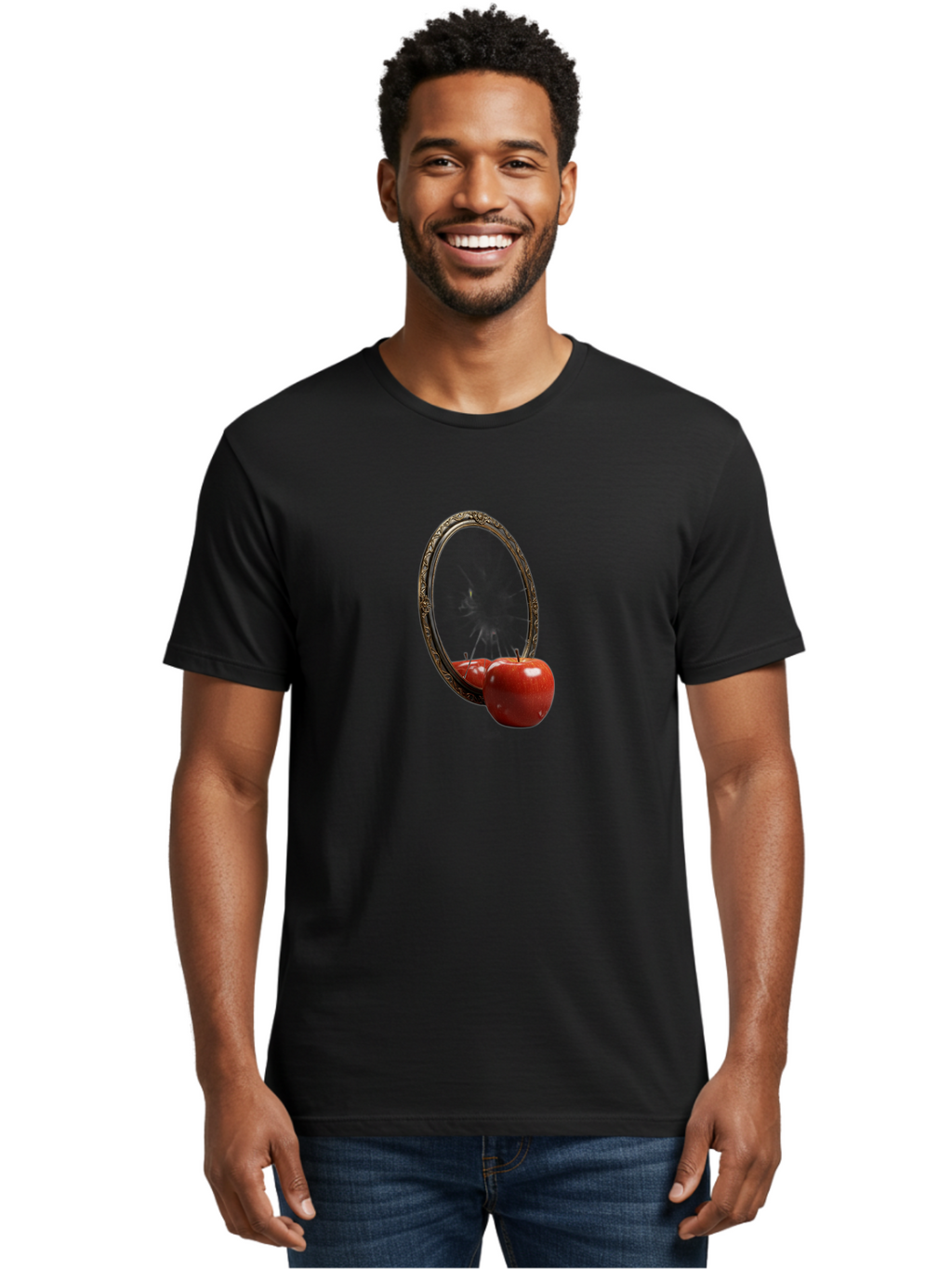 Mirror-Apple Men'S Graphic Tee, 100% Cotton, Comfortable Casual Summer Wear, Machine Washable, Vintage Camera, Old Camera, Antique Camera, Black Camera, Classic Photography, Photography Equipment, Nostalgic Device, Film Camera, Camera Art Bag792