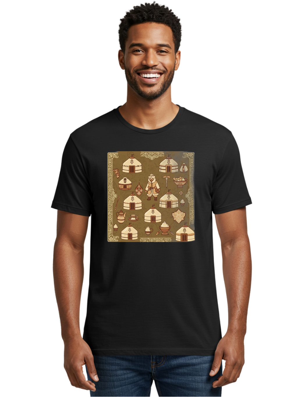 Mongolian-Yurt-Collection Men'S Graphic Tee, 100% Cotton, Comfortable Casual Summer Wear, Machine Washable, Vintage Camera, Old Camera, Antique Camera, Black Camera, Classic Photography, Photography Equipment, Nostalgic Device, Film Camera, Bag801