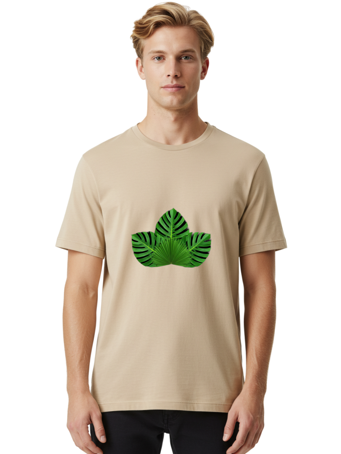 Monstera-Leaf Men'S Graphic Tee, 100% Cotton, Comfortable Casual Summer Wear, Machine Washable, Vintage Camera, Old Camera, Antique Camera, Black Camera, Classic Photography, Photography Equipment, Nostalgic Device, Film Camera, Camera Art Bag806