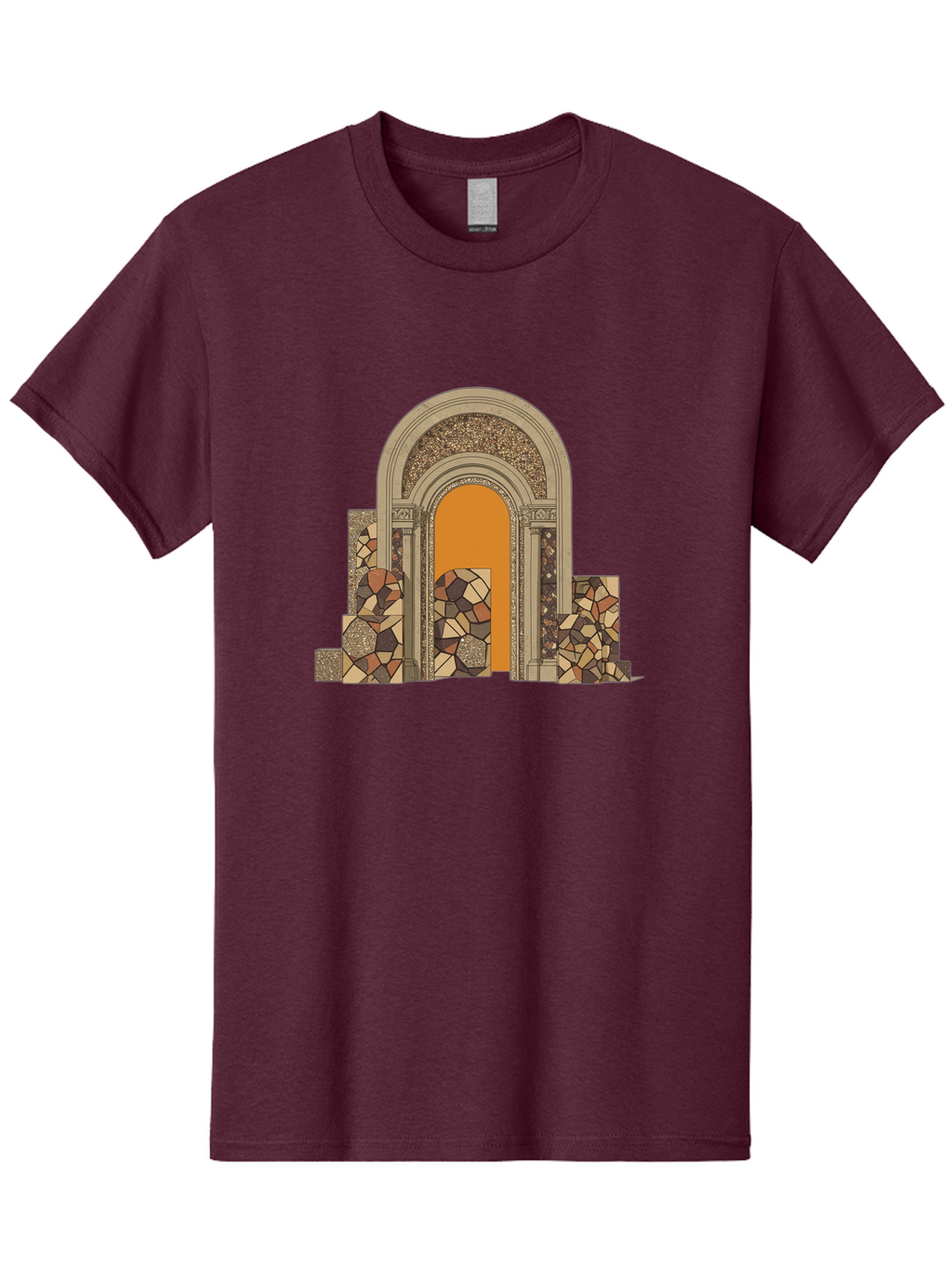 Mosaic-Archway Men'S Graphic Tee, 100% Cotton, Comfortable Casual Summer Wear, Machine Washable, Vintage Camera, Old Camera, Antique Camera, Black Camera, Classic Photography, Photography Equipment, Nostalgic Device, Film Camera, Camera Art Bag814