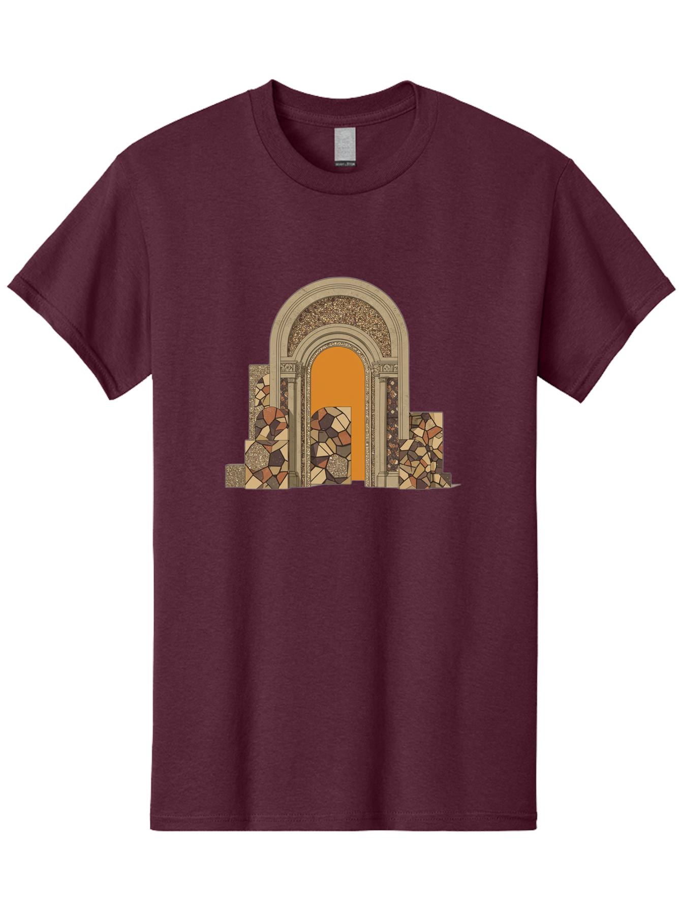 Mosaic-Archway Men'S Graphic Tee, 100% Cotton, Comfortable Casual Summer Wear, Machine Washable, Vintage Camera, Old Camera, Antique Camera, Black Camera, Classic Photography, Photography Equipment, Nostalgic Device, Film Camera, Camera Art Bag814