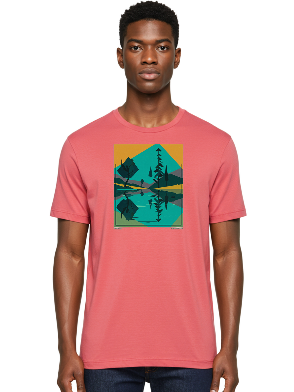 Mountain-Lake-Landscape Men'S Graphic Tee, 100% Cotton, Comfortable Casual Summer Wear, Machine Washable, Vintage Camera, Old Camera, Antique Camera, Black Camera, Classic Photography, Photography Equipment, Nostalgic Device, Film Camera, Bag821