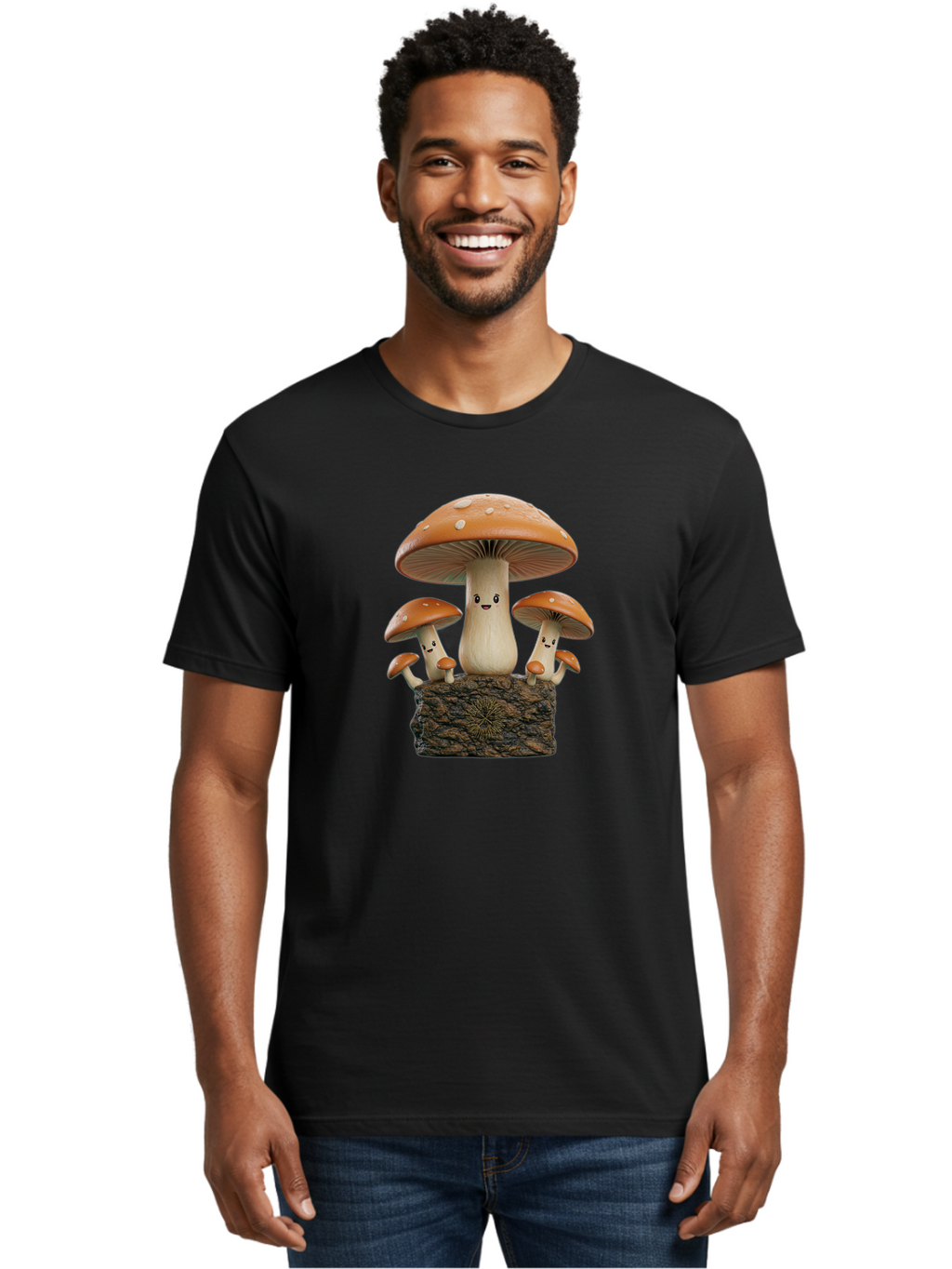 Mushroom-Family Men'S Graphic Tee, 100% Cotton, Comfortable Casual Summer Wear, Machine Washable, Vintage Camera, Old Camera, Antique Camera, Black Camera, Classic Photography, Photography Equipment, Nostalgic Device, Film Camera, Camera Art Bag838