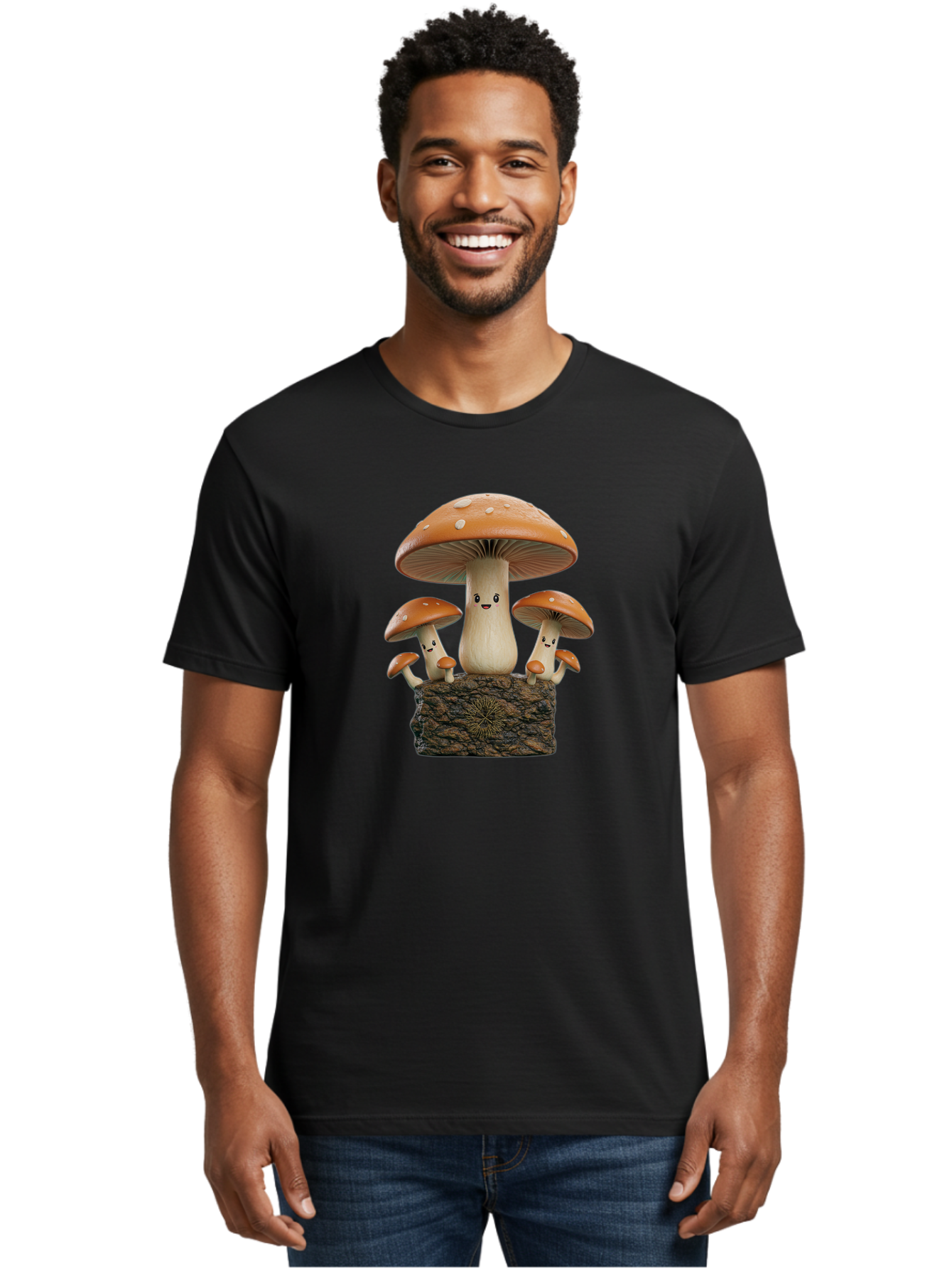 Mushroom-Family Men'S Graphic Tee, 100% Cotton, Comfortable Casual Summer Wear, Machine Washable, Vintage Camera, Old Camera, Antique Camera, Black Camera, Classic Photography, Photography Equipment, Nostalgic Device, Film Camera, Camera Art Bag838