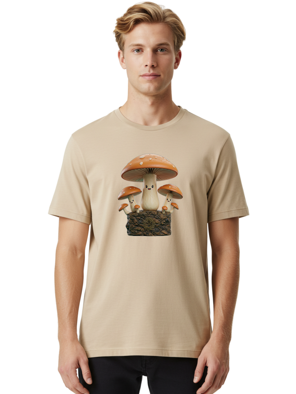 Mushroom-Family Men'S Graphic Tee, 100% Cotton, Comfortable Casual Summer Wear, Machine Washable, Vintage Camera, Old Camera, Antique Camera, Black Camera, Classic Photography, Photography Equipment, Nostalgic Device, Film Camera, Camera Art Bag838
