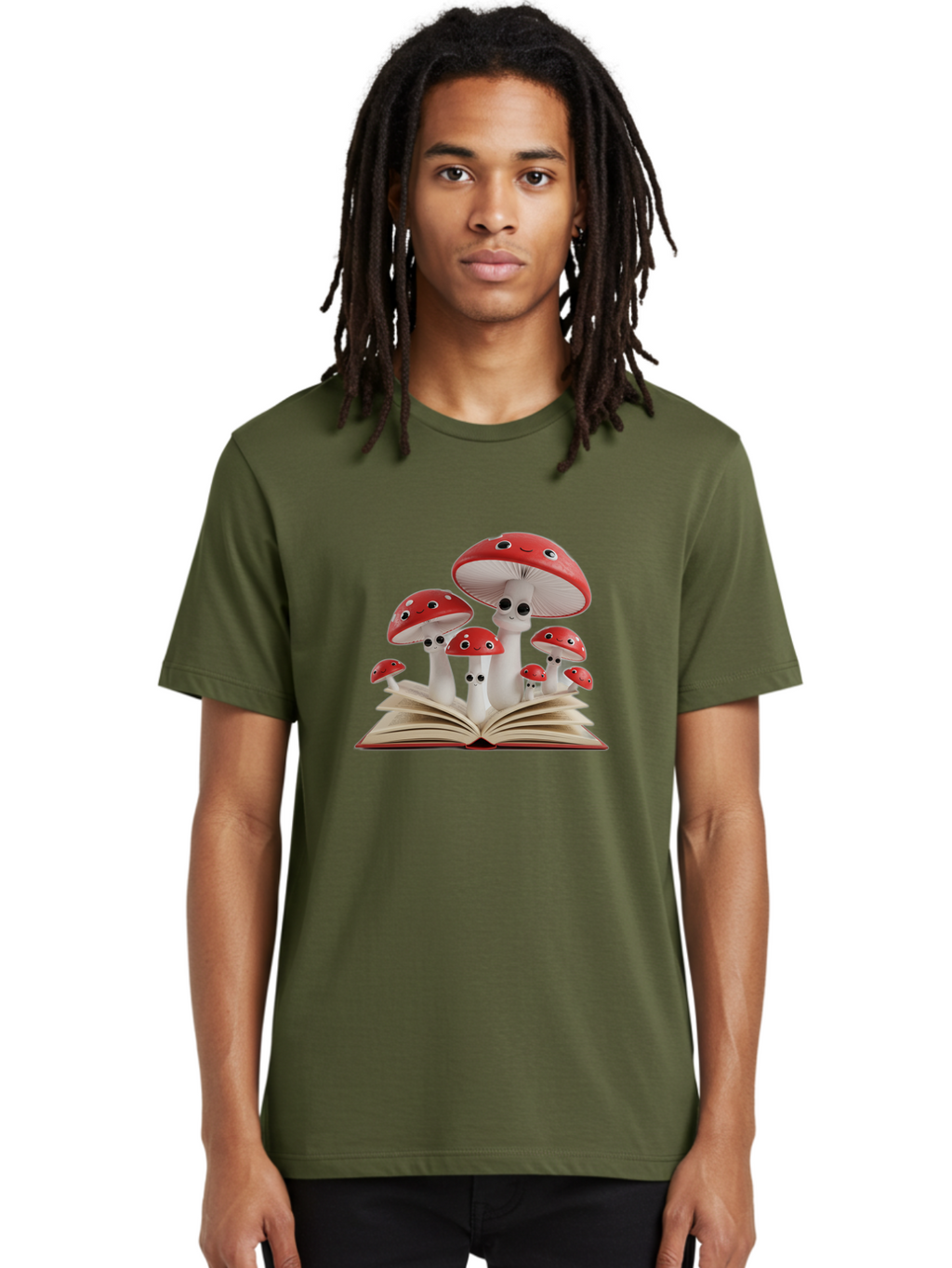 Mushrooms-Emerging-From-Book Men'S Graphic Tee, 100% Cotton, Comfortable Casual Summer Wear, Machine Washable, Vintage Camera, Old Camera, Antique Camera, Black Camera, Classic Photography, Photography Equipment, Nostalgic Device, Film Camera, Bag843