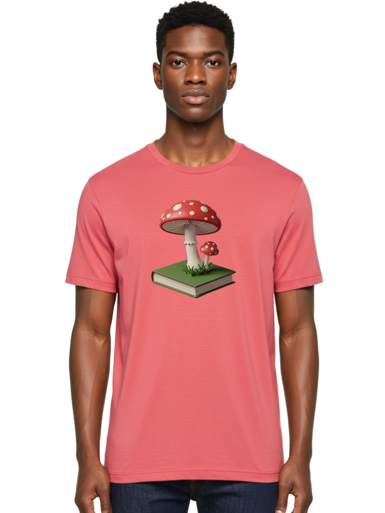 Mushrooms-On-Book-3 Men'S Graphic Tee, 100% Cotton, Comfortable Casual Summer Wear, Machine Washable, Vintage Camera, Old Camera, Antique Camera, Black Camera, Classic Photography, Photography Equipment, Nostalgic Device, Film Camera, Bag847