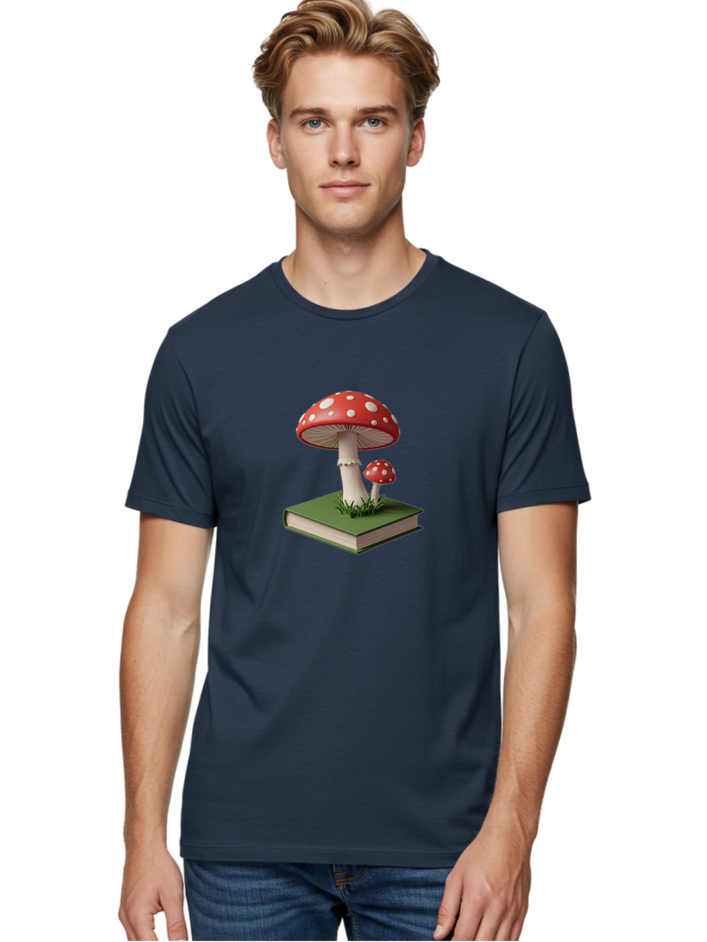 Mushrooms-On-Book-3 Men'S Graphic Tee, 100% Cotton, Comfortable Casual Summer Wear, Machine Washable, Vintage Camera, Old Camera, Antique Camera, Black Camera, Classic Photography, Photography Equipment, Nostalgic Device, Film Camera, Bag847