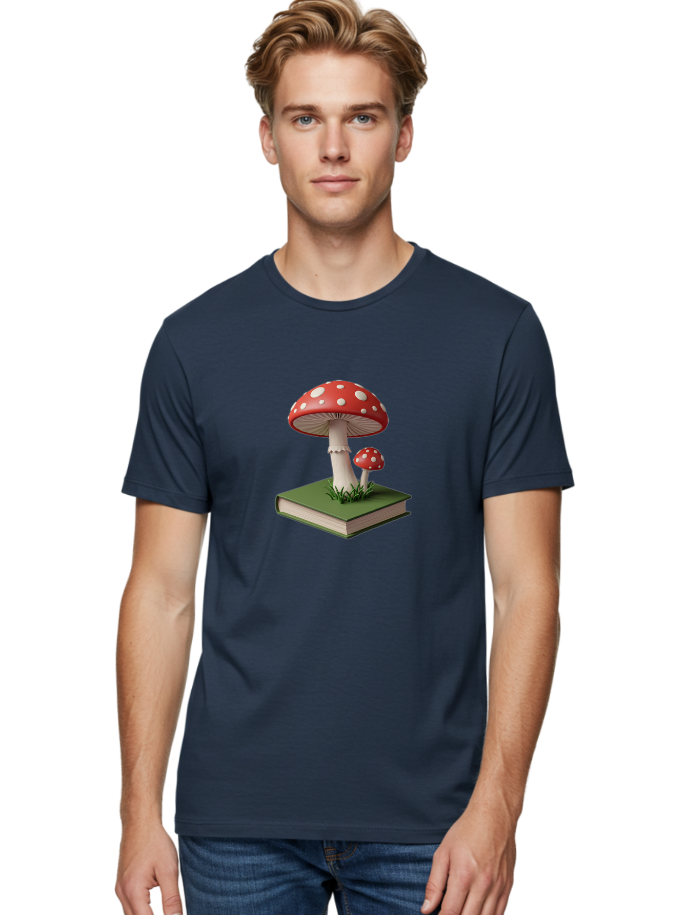 Mushrooms-On-Book-3 Men'S Graphic Tee, 100% Cotton, Comfortable Casual Summer Wear, Machine Washable, Vintage Camera, Old Camera, Antique Camera, Black Camera, Classic Photography, Photography Equipment, Nostalgic Device, Film Camera, Bag847