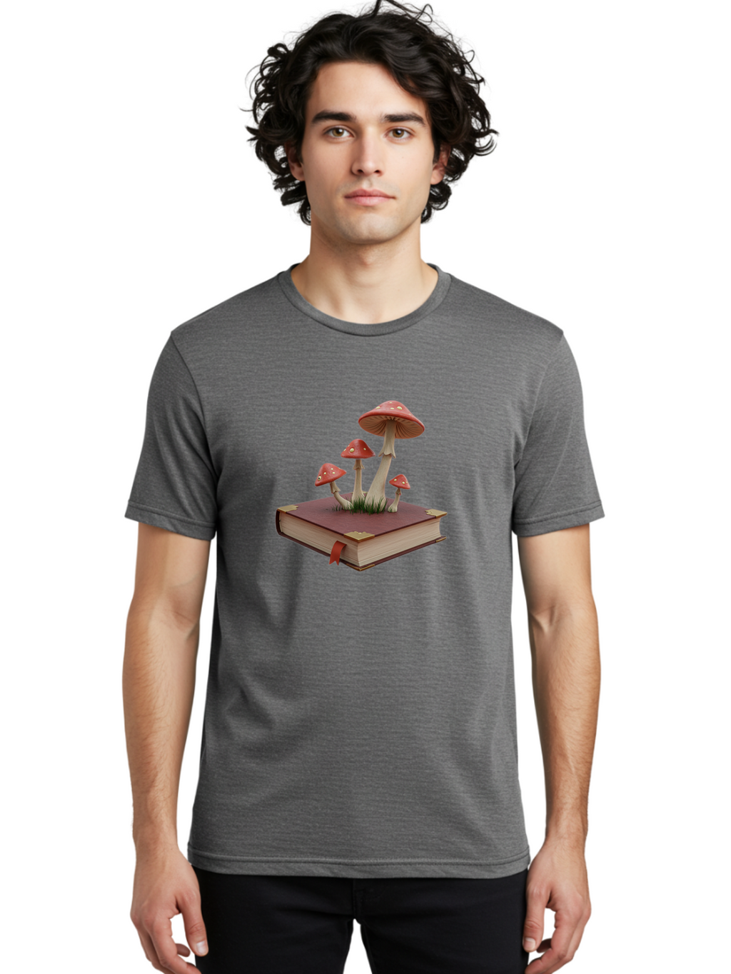Mushrooms-On-Book Men'S Graphic Tee, 100% Cotton, Comfortable Casual Summer Wear, Machine Washable, Vintage Camera, Old Camera, Antique Camera, Black Camera, Classic Photography, Photography Equipment, Nostalgic Device, Film Camera, Camera Art Bag848