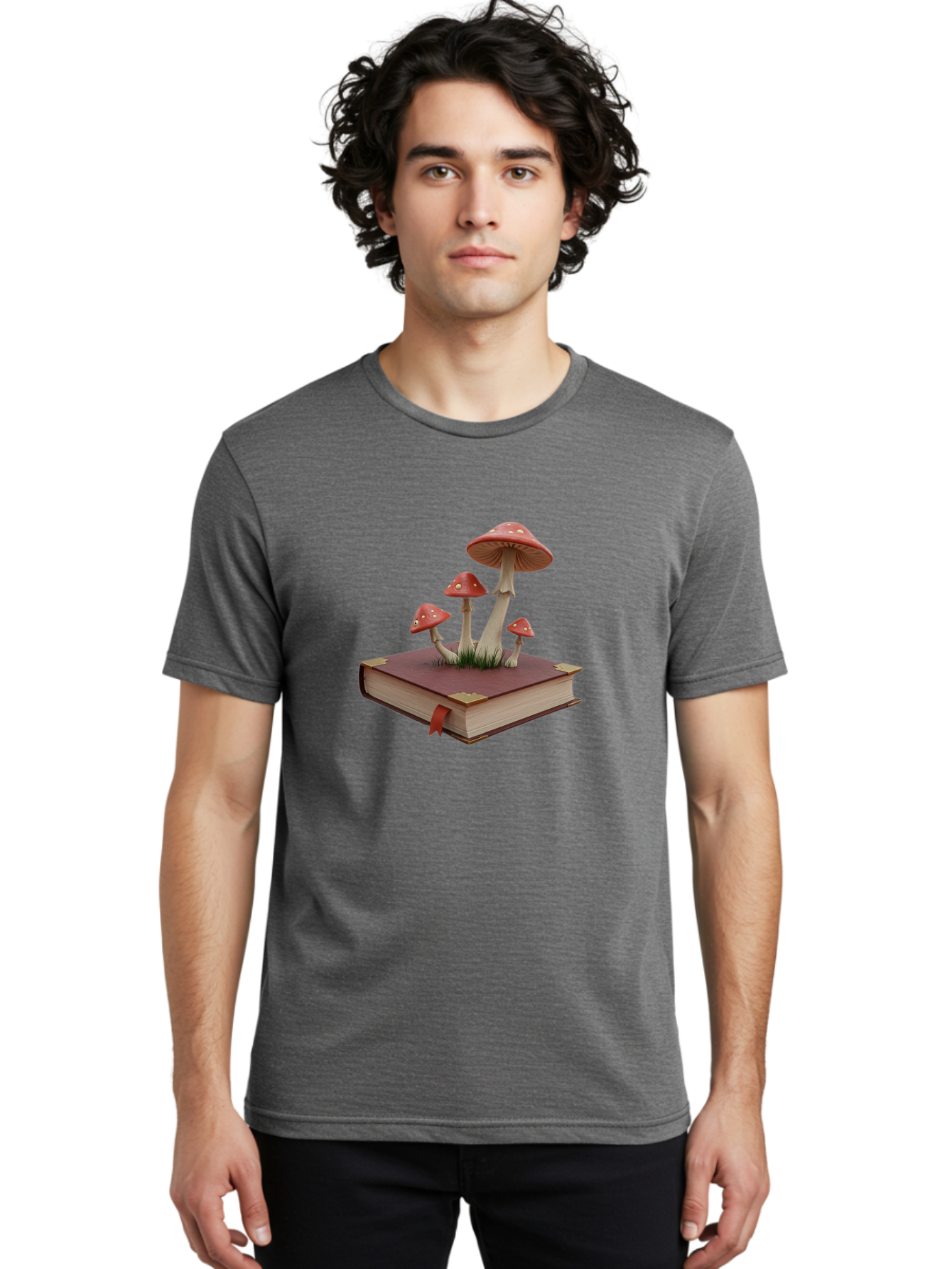 Mushrooms-On-Book Men'S Graphic Tee, 100% Cotton, Comfortable Casual Summer Wear, Machine Washable, Vintage Camera, Old Camera, Antique Camera, Black Camera, Classic Photography, Photography Equipment, Nostalgic Device, Film Camera, Camera Art Bag848