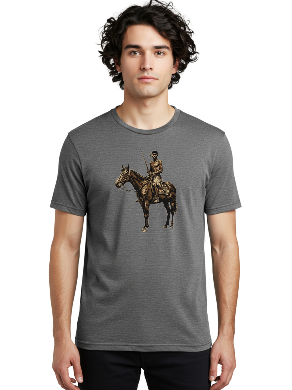 Native-American-Horseman Men'S Graphic Tee, 100% Cotton, Comfortable Casual Summer Wear, Machine Washable, Vintage Camera, Old Camera, Antique Camera, Black Camera, Classic Photography, Photography Equipment, Nostalgic Device, Film Camera, Bag852