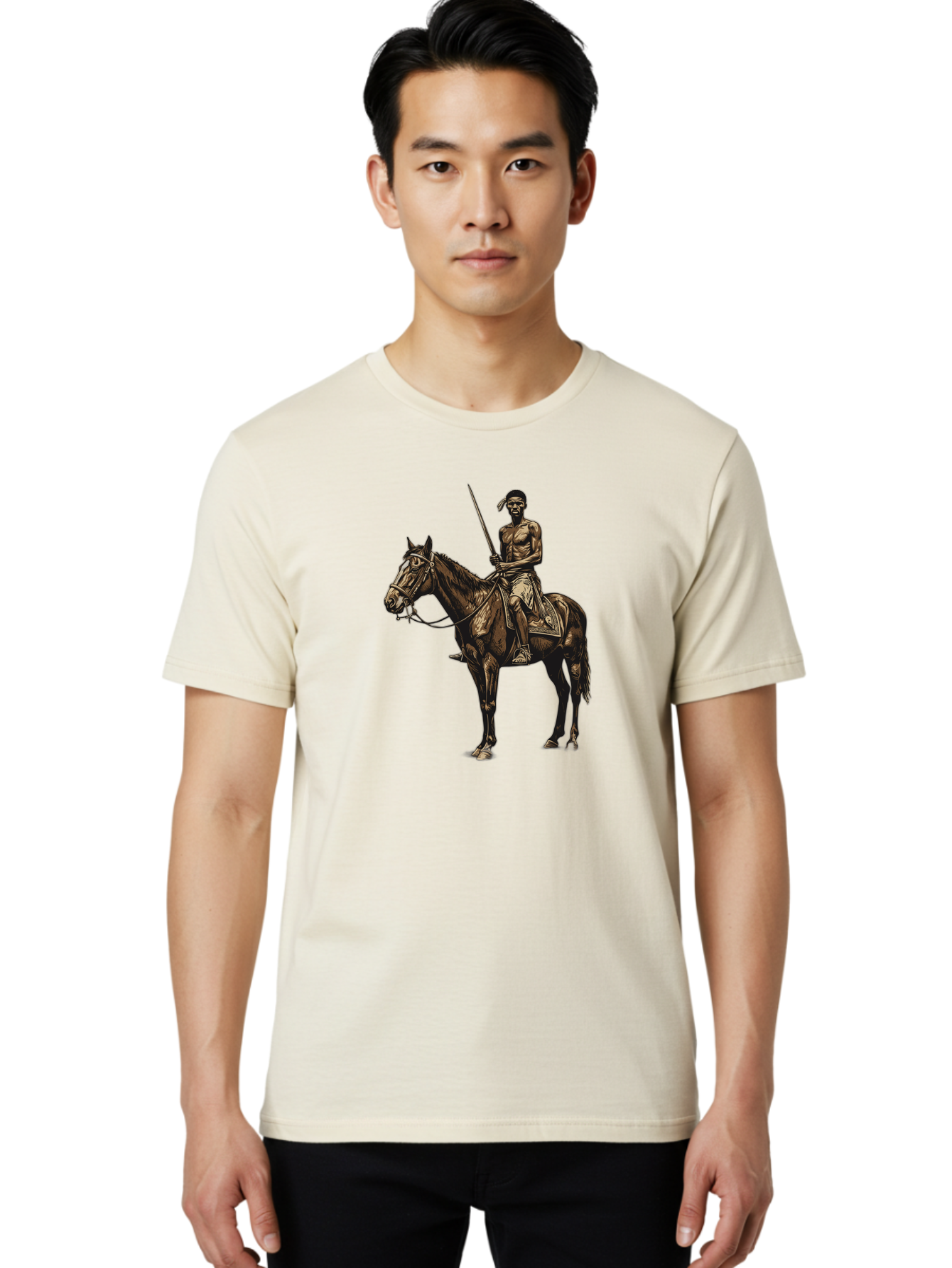 Native-American-Horseman Men'S Graphic Tee, 100% Cotton, Comfortable Casual Summer Wear, Machine Washable, Vintage Camera, Old Camera, Antique Camera, Black Camera, Classic Photography, Photography Equipment, Nostalgic Device, Film Camera, Bag852