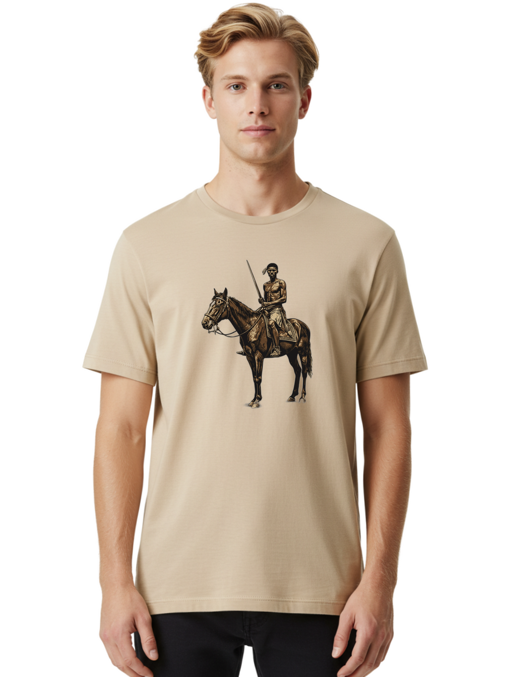 Native-American-Horseman Men'S Graphic Tee, 100% Cotton, Comfortable Casual Summer Wear, Machine Washable, Vintage Camera, Old Camera, Antique Camera, Black Camera, Classic Photography, Photography Equipment, Nostalgic Device, Film Camera, Bag852