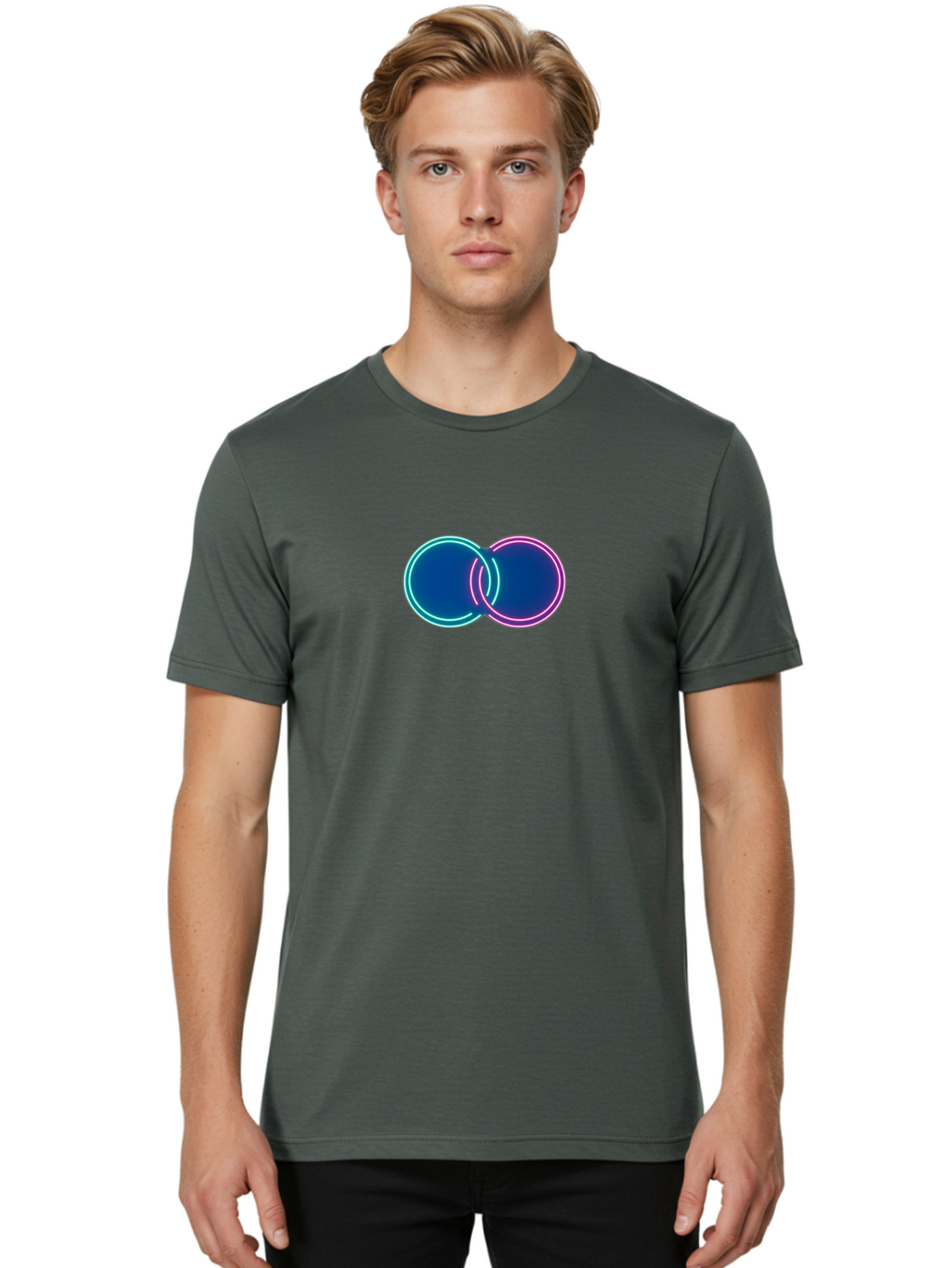 Neon-Circles Men'S Graphic Tee, 100% Cotton, Comfortable Casual Summer Wear, Machine Washable, Vintage Camera, Old Camera, Antique Camera, Black Camera, Classic Photography, Photography Equipment, Nostalgic Device, Film Camera, Camera Art Bag855