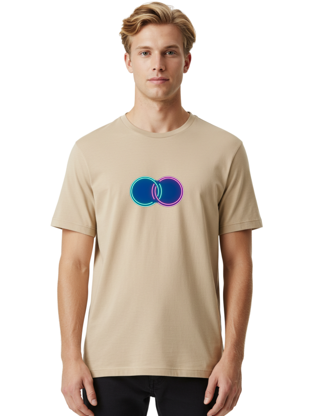 Neon-Circles Men'S Graphic Tee, 100% Cotton, Comfortable Casual Summer Wear, Machine Washable, Vintage Camera, Old Camera, Antique Camera, Black Camera, Classic Photography, Photography Equipment, Nostalgic Device, Film Camera, Camera Art Bag855