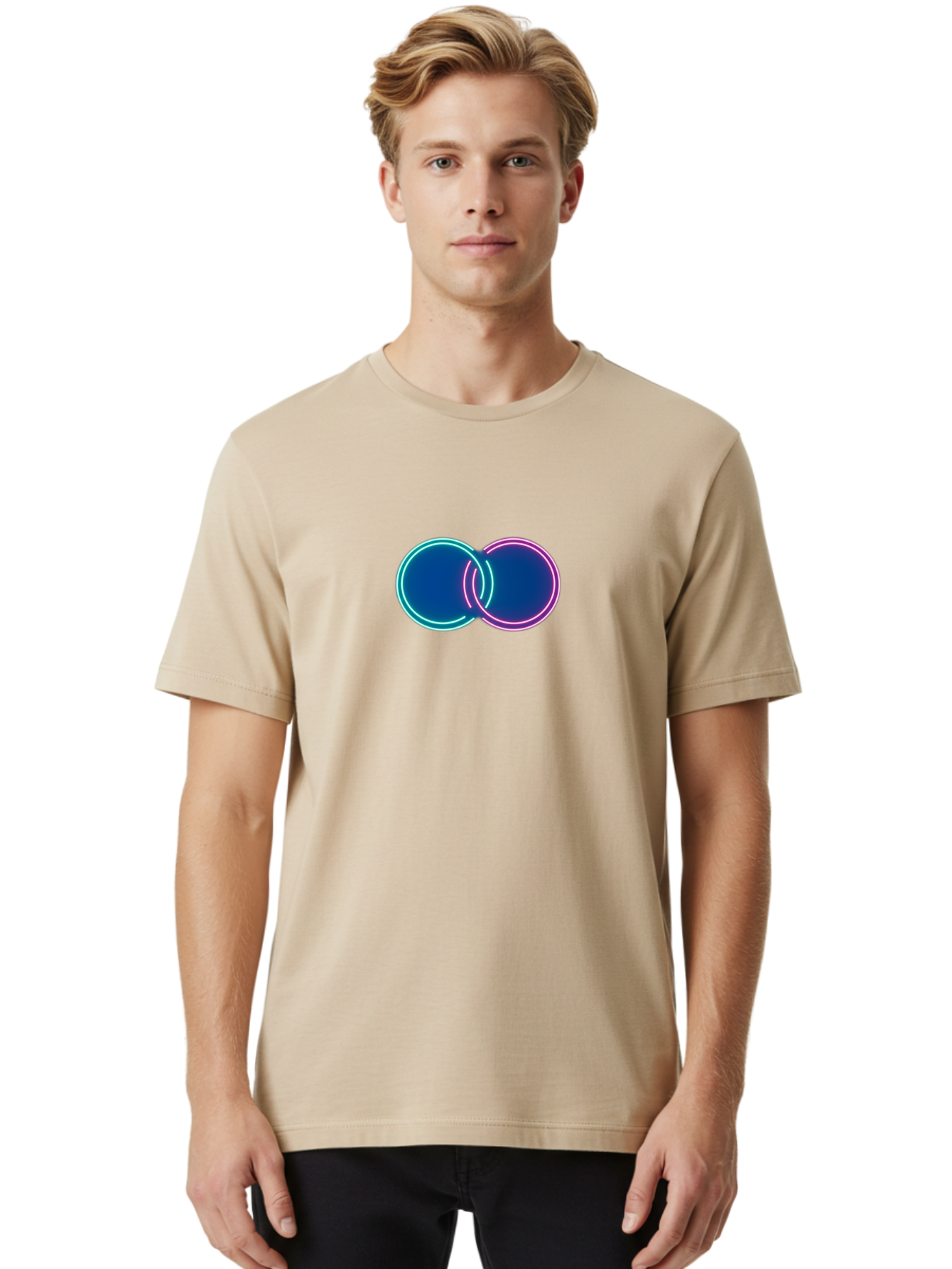 Neon-Circles Men'S Graphic Tee, 100% Cotton, Comfortable Casual Summer Wear, Machine Washable, Vintage Camera, Old Camera, Antique Camera, Black Camera, Classic Photography, Photography Equipment, Nostalgic Device, Film Camera, Camera Art Bag855