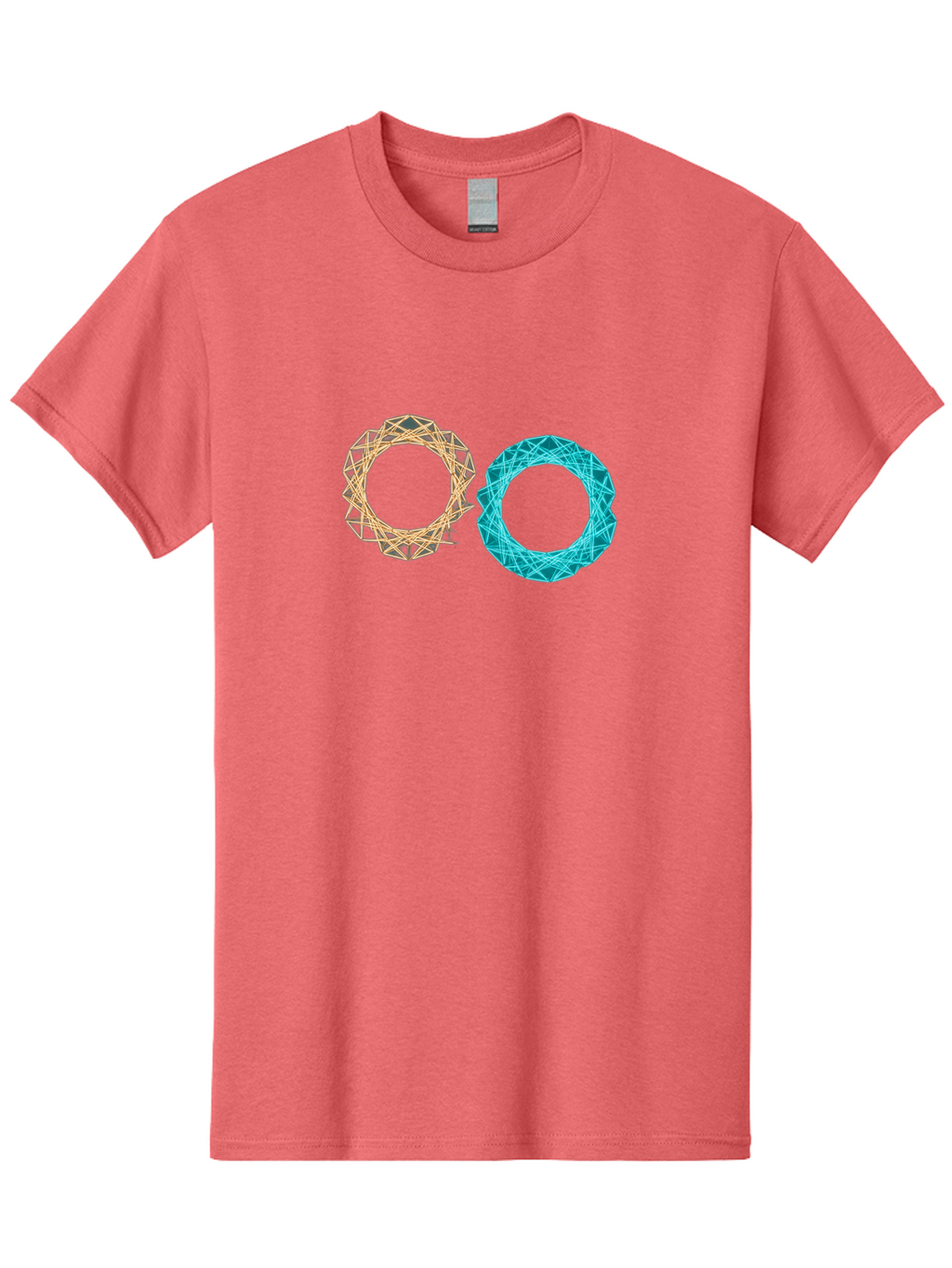 Orange-And-Blue-Wireframe-Circles Men'S Graphic Tee, 100% Cotton, Comfortable Casual Summer Wear, Machine Washable, Vintage Camera, Old Camera, Antique Camera, Black Camera, Classic Photography, Photography Equipment, Nostalgic Device, Bag881