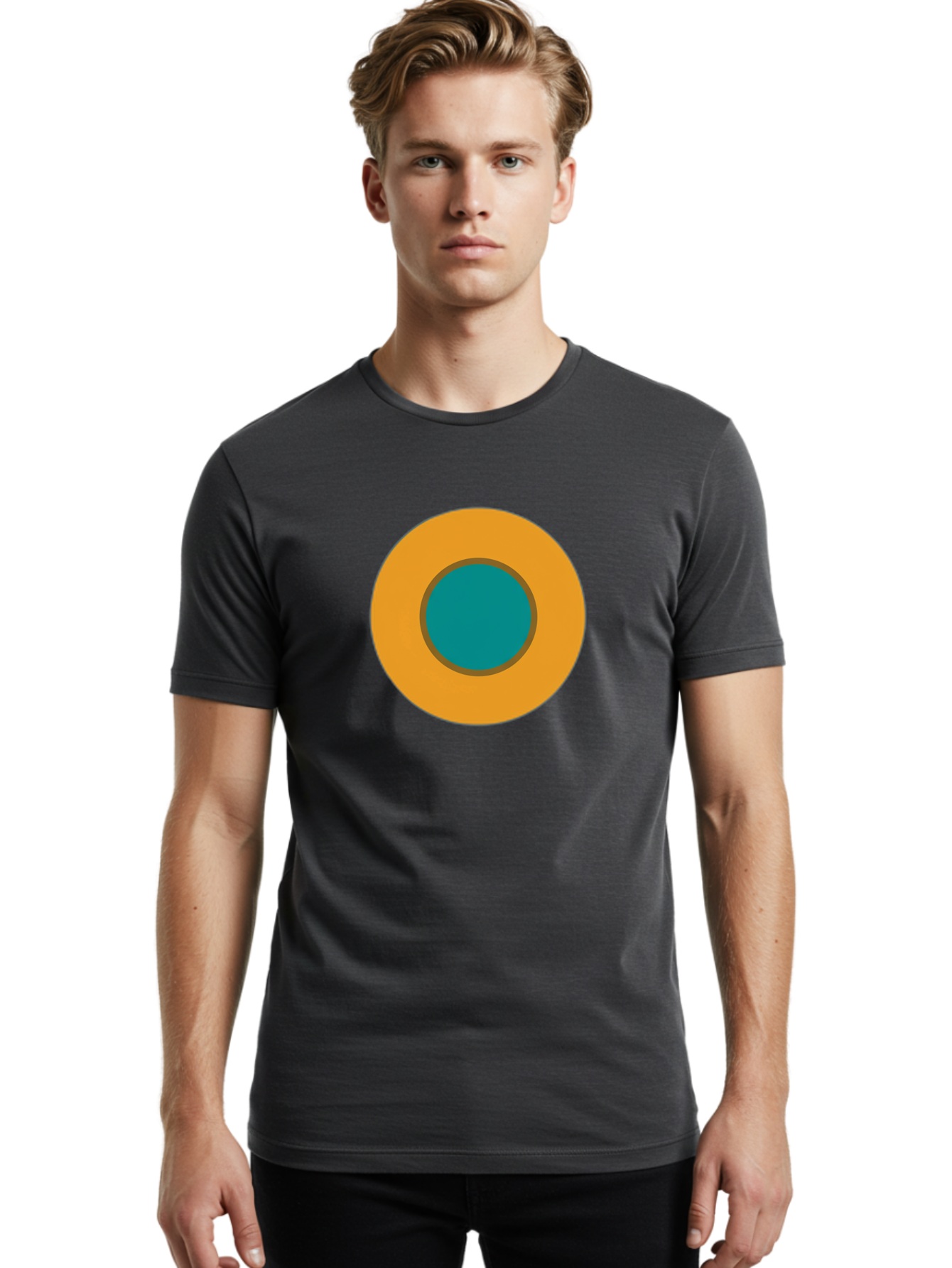 Orange-Circle Men'S Graphic Tee, 100% Cotton, Comfortable Casual Summer Wear, Machine Washable, Vintage Camera, Old Camera, Antique Camera, Black Camera, Classic Photography, Photography Equipment, Nostalgic Device, Film Camera, Camera Art Bag882